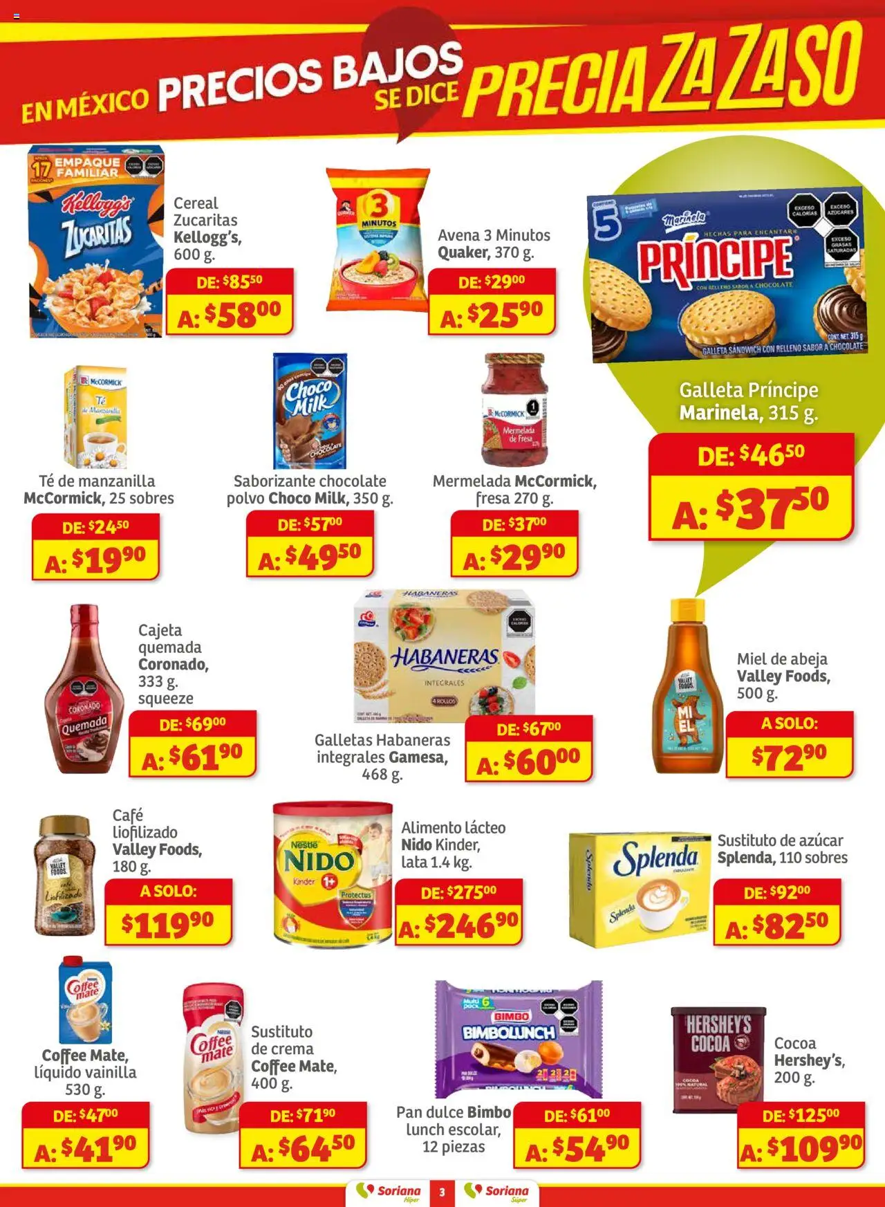 Nuevas ofertas de Soriana válidas en toda la República Mexicana desde el 18.09.2025. ¡Encuentra las mejores ofertas en Soriana - Preciazazaso Híper: Chih, Coah, Tamaulipas! | Página: 3 | Productos: Fresa, Crema, Chocolate, Wc