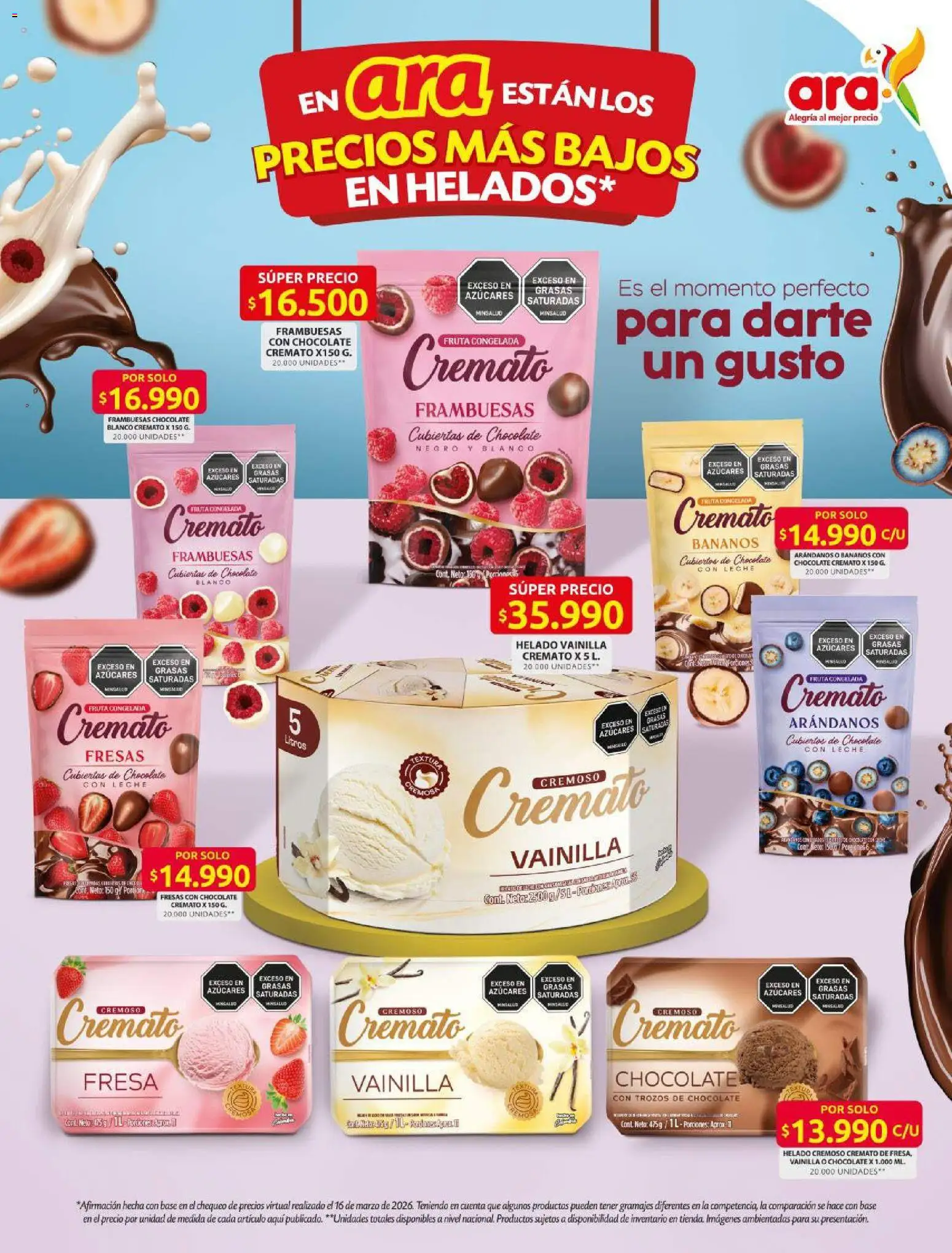 Ara revista - valida desde el 19.03.2026 | Página: 9 | Productos: Helado, Suspensor, Leche, Chocolate