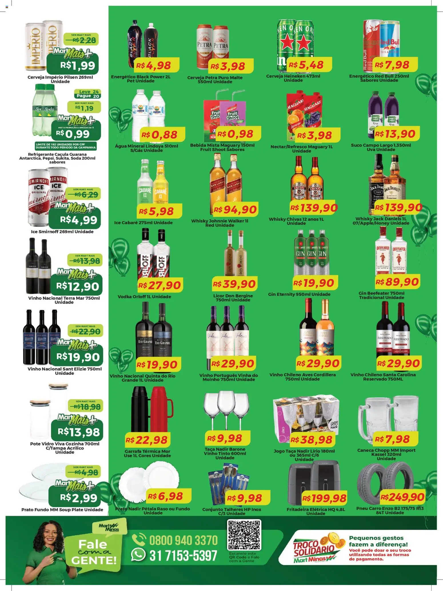 Mart Minas Folheto - válido de 12.03.2026 | Página: 3 | Produtos: Talheres, Vinho, Gin, Água mineral