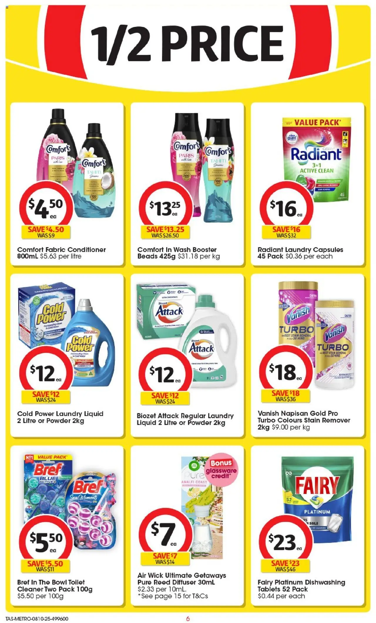 Coles catalogue - valid from 08.10.2025 | Page: 6 | Products: Powder, Glassware, Stain remover, Laundry