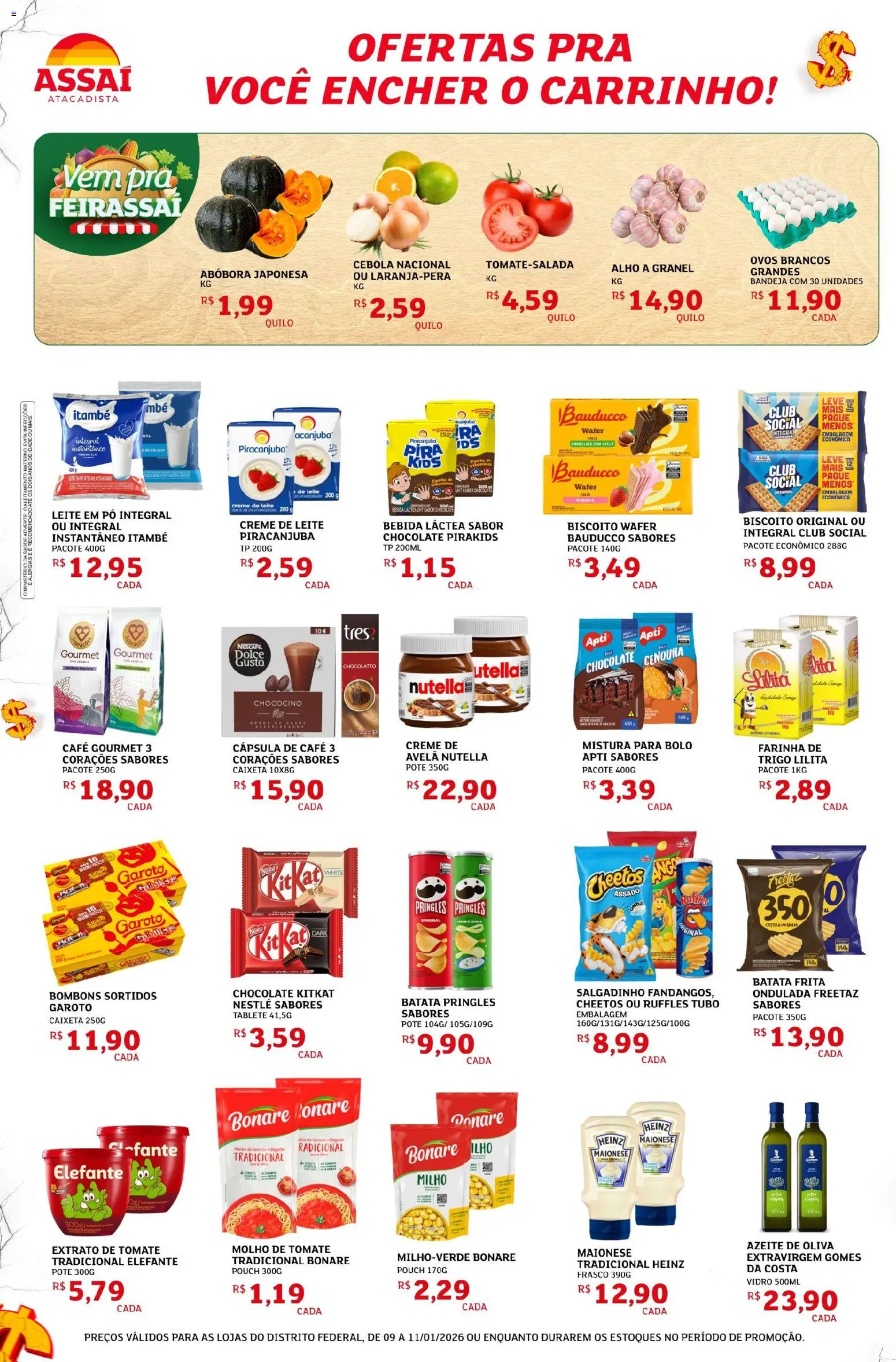 Assaí Atacadista Folheto - válido de 09.01.2026 | Página: 2 | Produtos: Alho, Biscoito, Chocolate, Cenoura