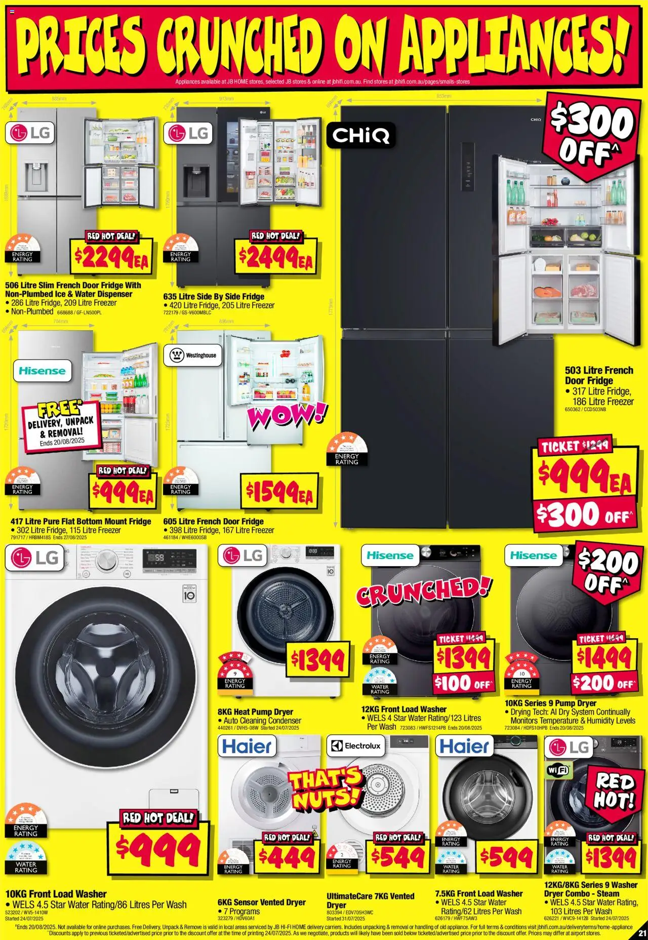 JB Hi-Fi catalogue - valid from 07.08.2025 | Page: 21 | Products: Door, Nuts, Fridge, Dryer