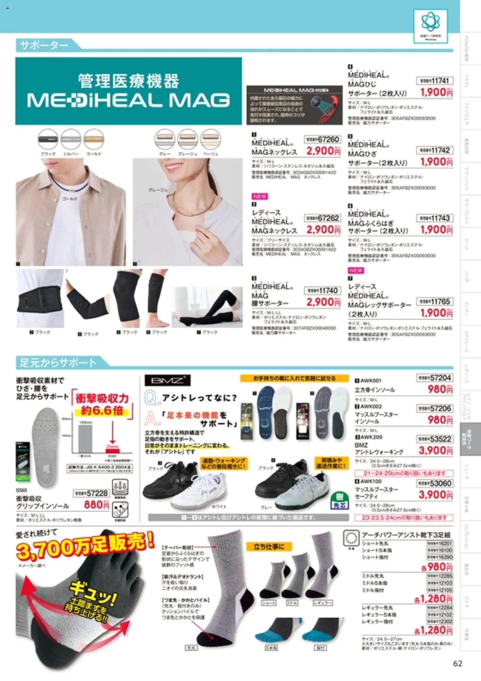 {H1} | ページ: 63 | 製品: サポーター, インソール