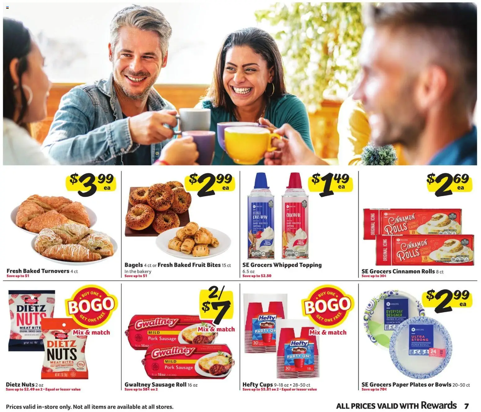 Winn Dixie Ad - valid from 28.01.2026 | Page: 7 | Products: Bakery, Pork, Nuts, Sausage