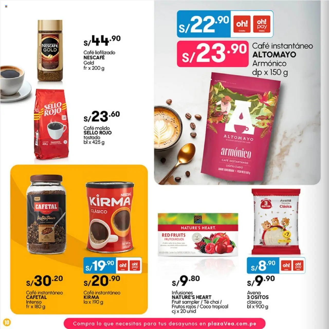 Catálogo Plaza Vea válido desde 02.06.2025 | Página: 10 | Productos: Café, Té, Avena