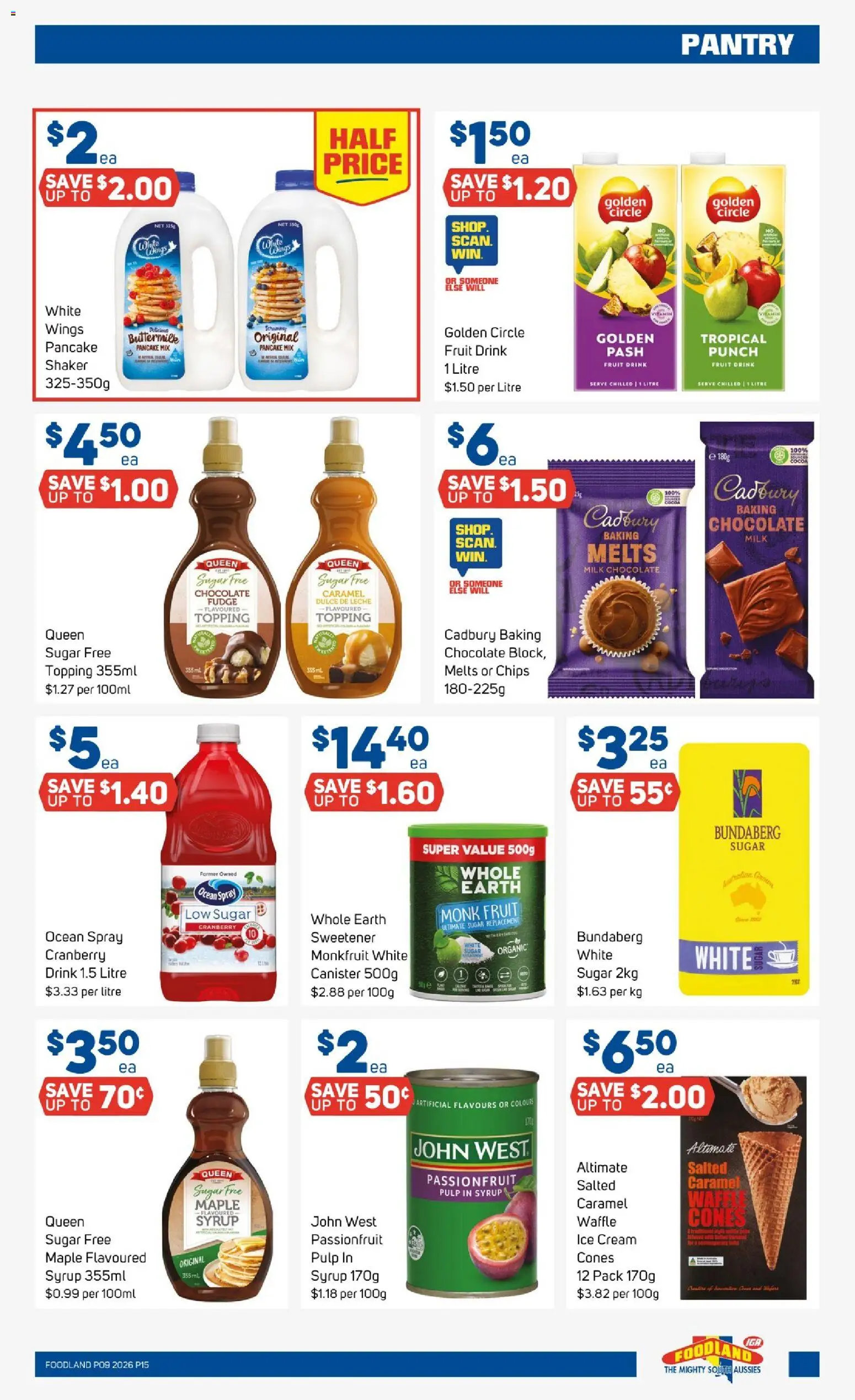 Foodland catalogue - valid from 25.02.2026 | Page: 15 | Products: Milk, Chips, Ice cream, Sugar