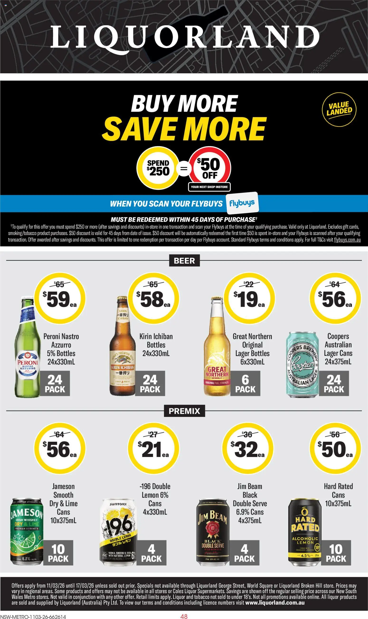 Liquorland catalogue - valid from 11.03.2026 | Page: 1 | Products: Beer, Whiskey, Lemon, Date