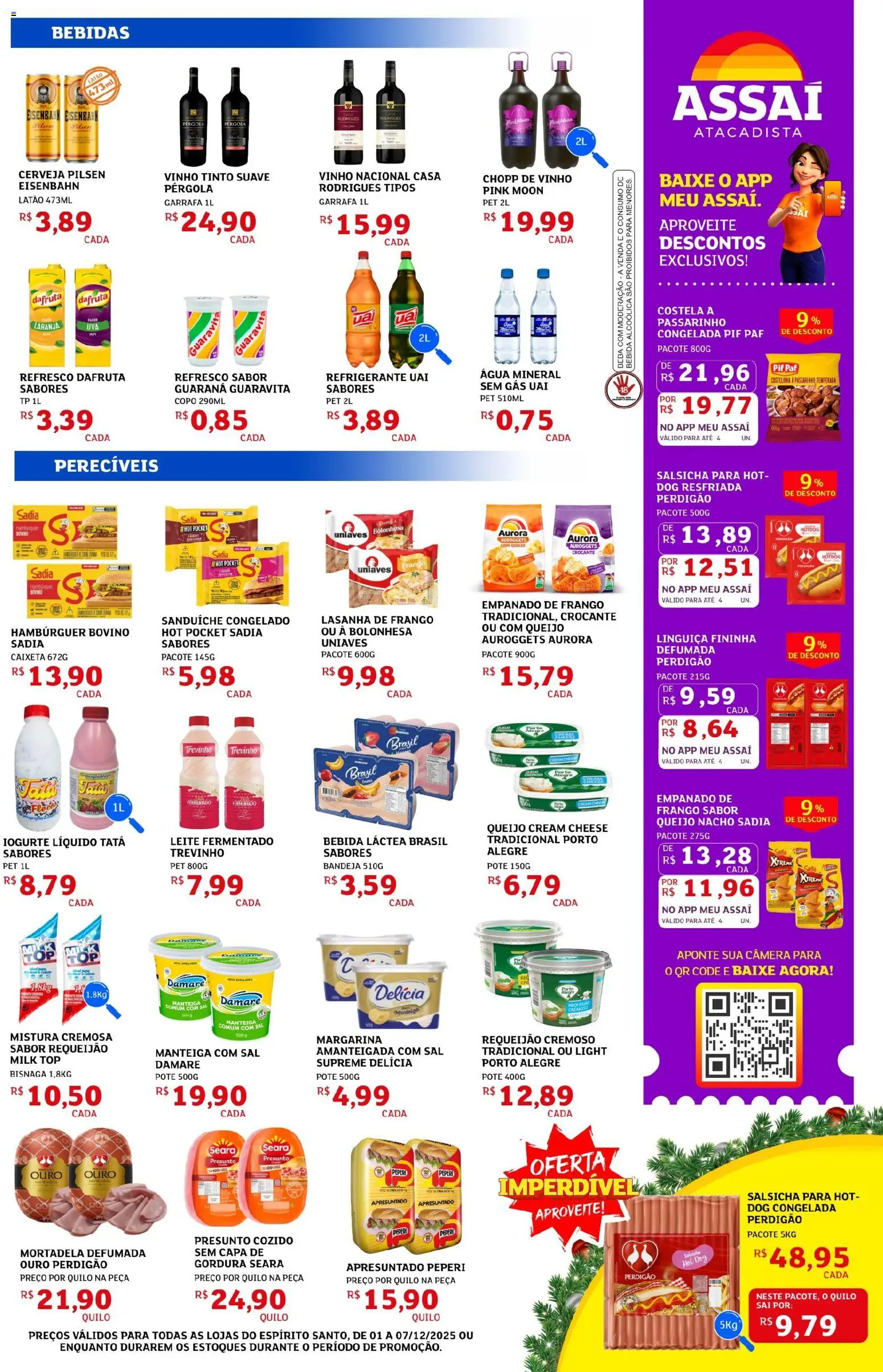 Assaí Atacadista Folheto - válido de 01.12.2025 | Página: 3 | Produtos: Salsicha, Bandeja, Sal, Margarina