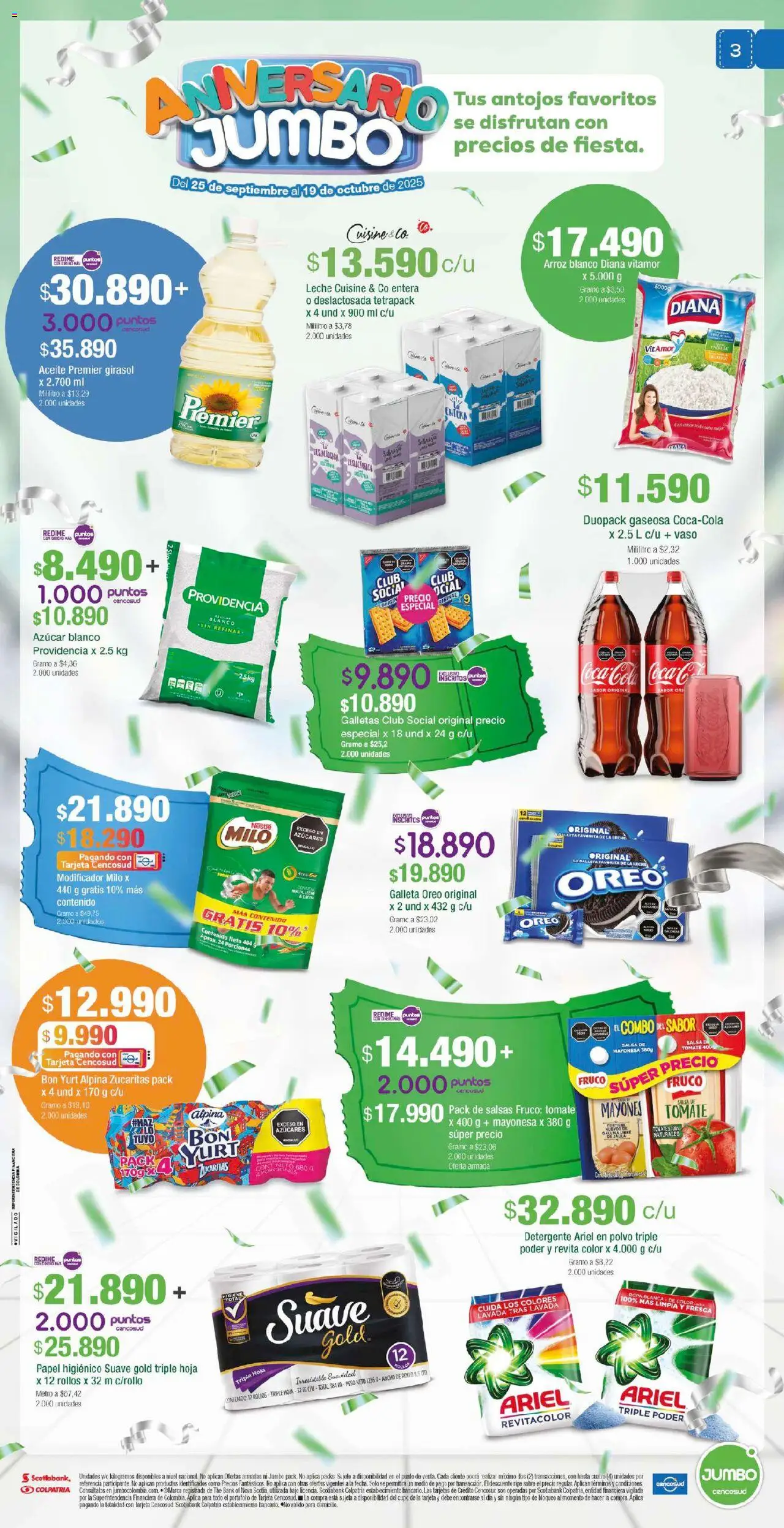 Jumbo revista - valida desde el 25.09.2025 | Página: 3 | Productos: Arroz, Galletas, Tomate, Papel higiénico
