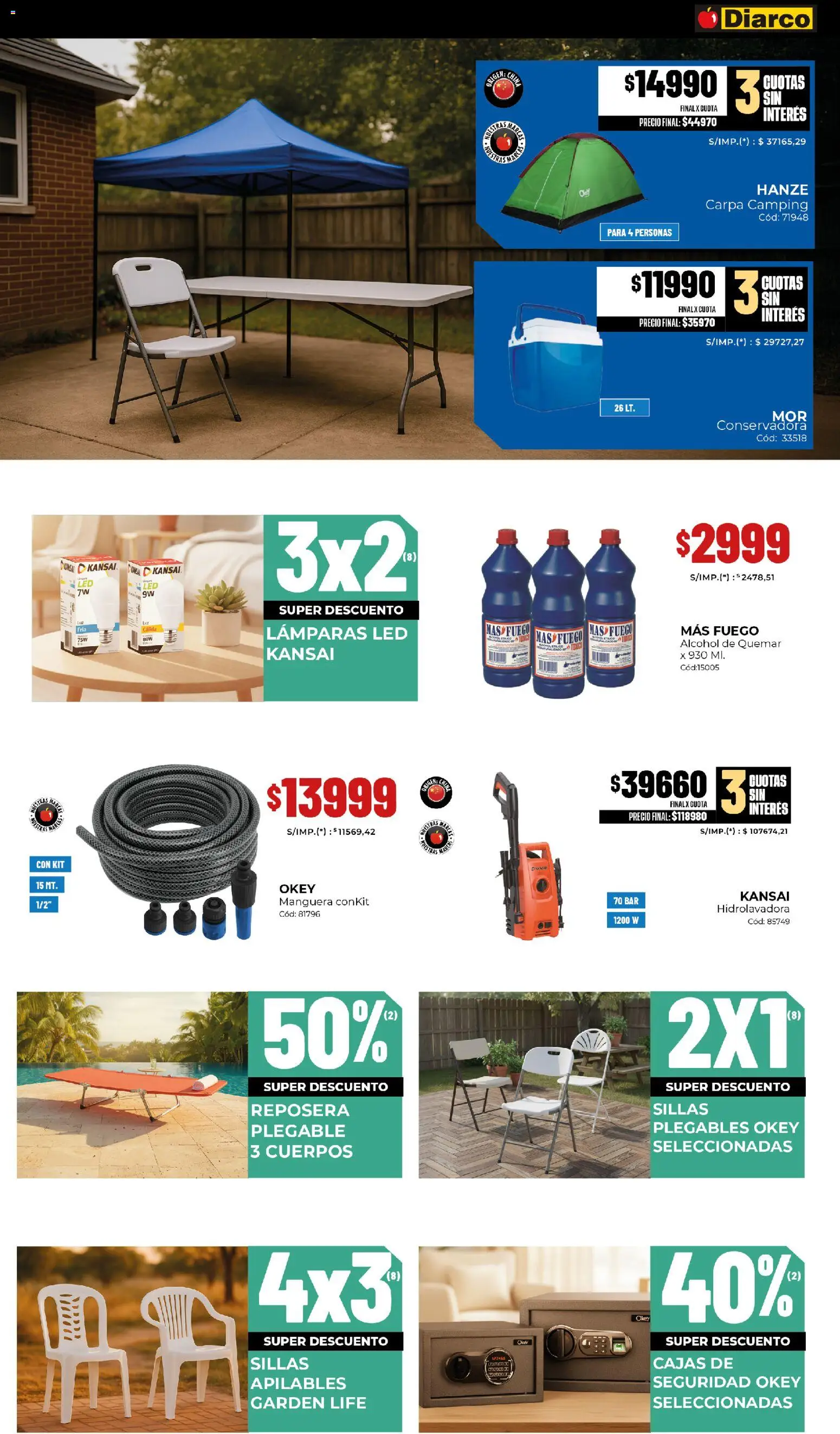 Diarco - Ofertas Hogar, Bazar Y Electro │ válido desde el 27.10.2025 | Página: 4 | Productos: Carpa, Conservadora, Reposera, Manguera