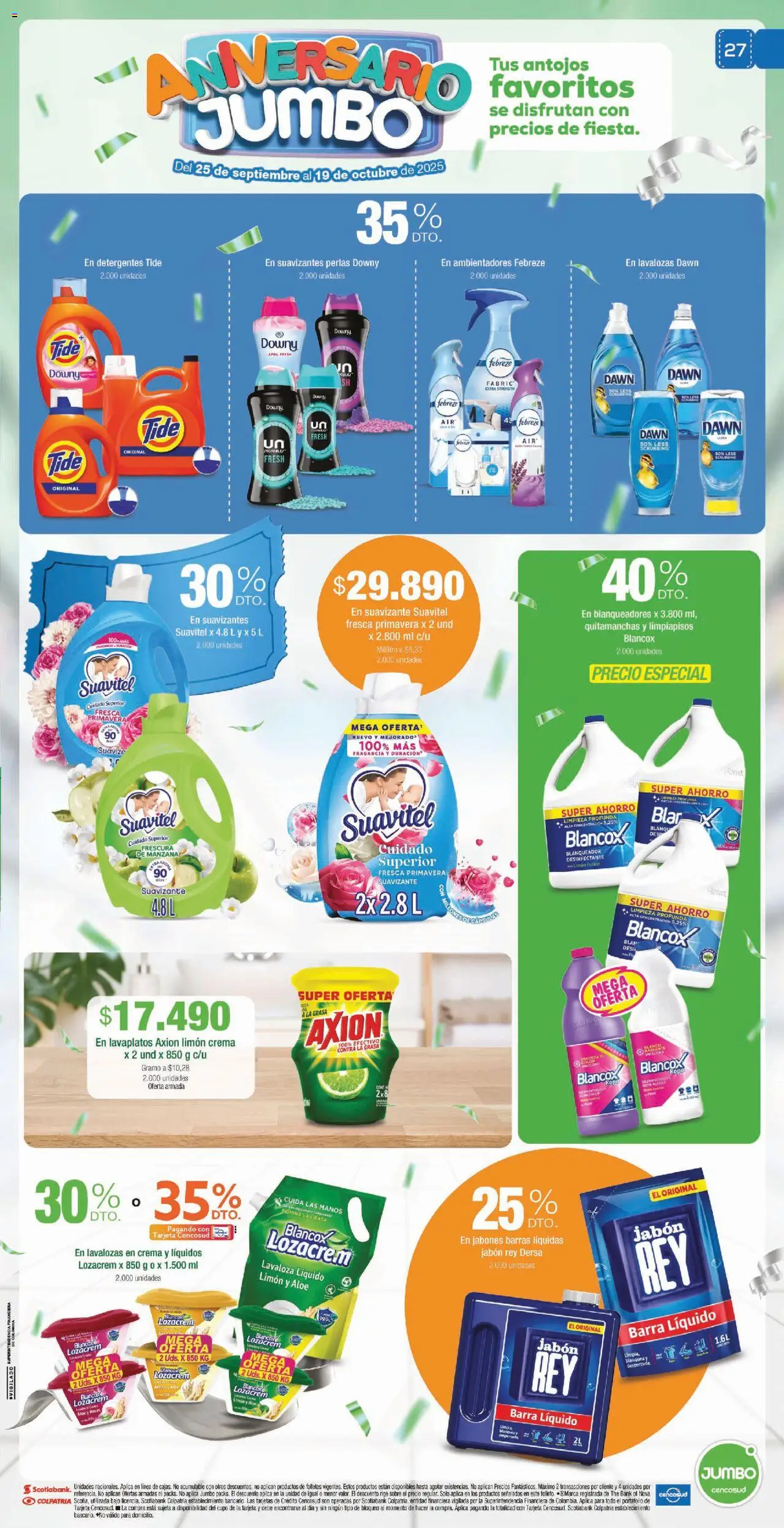 Jumbo revista - valida desde el 25.09.2025 | Página: 27 | Productos: Blanqueador, Manzana, Fragancia, Desinfectante