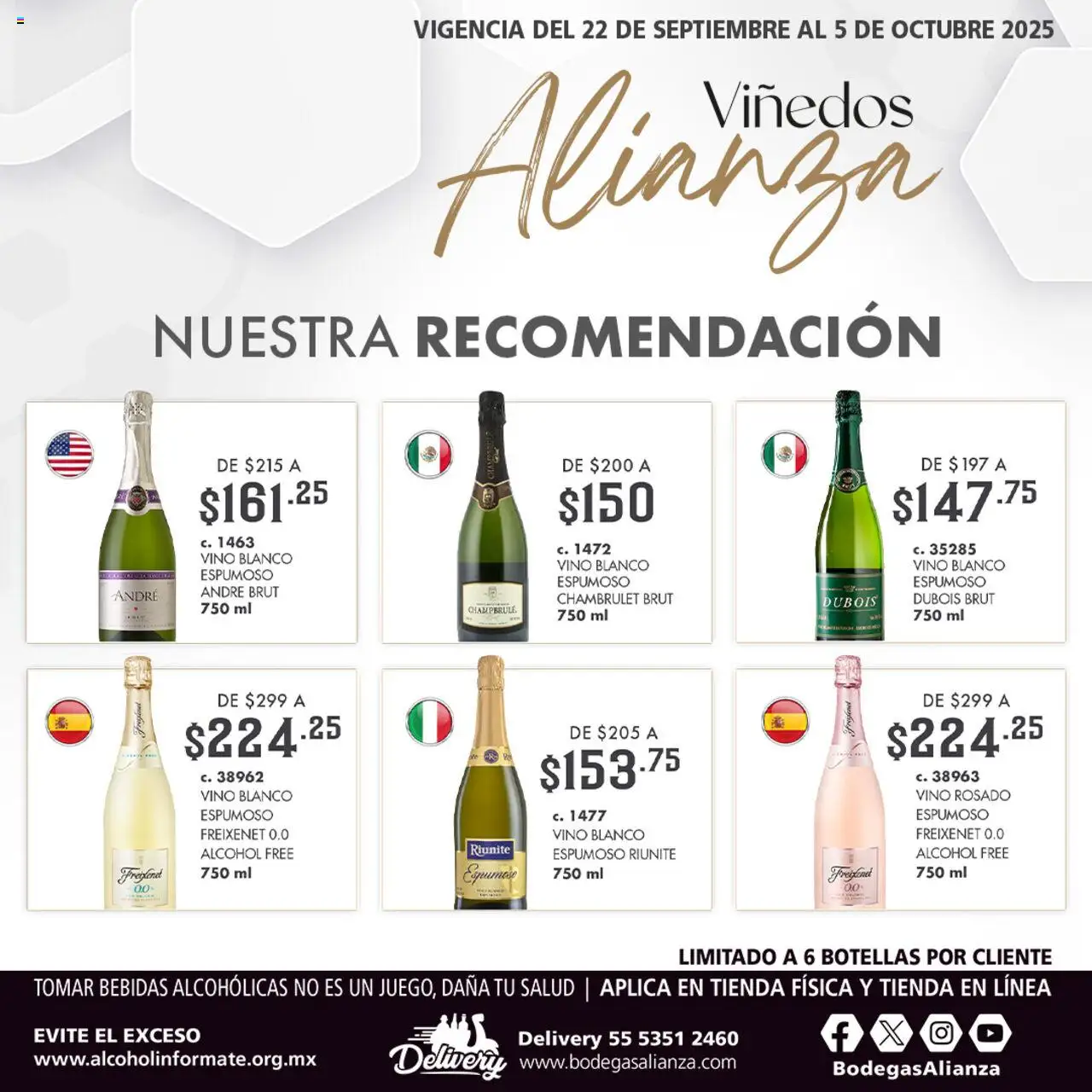 Nuevas ofertas de Bodegas Alianza válidas en toda la República Mexicana desde el 22.09.2025. ¡Encuentra las mejores ofertas en Bodegas Alianza - Catálogo Viñedos! | Página: 3 | Productos: Vino