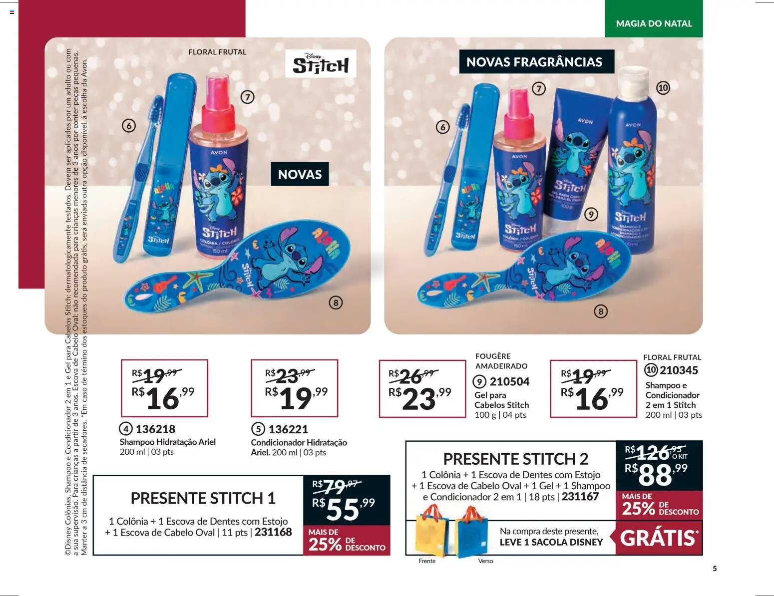 Avon Folheto - válido de 29.10.2025 | Página: 5 | Produtos: Shampoo, Ariel, Condicionador, Escova