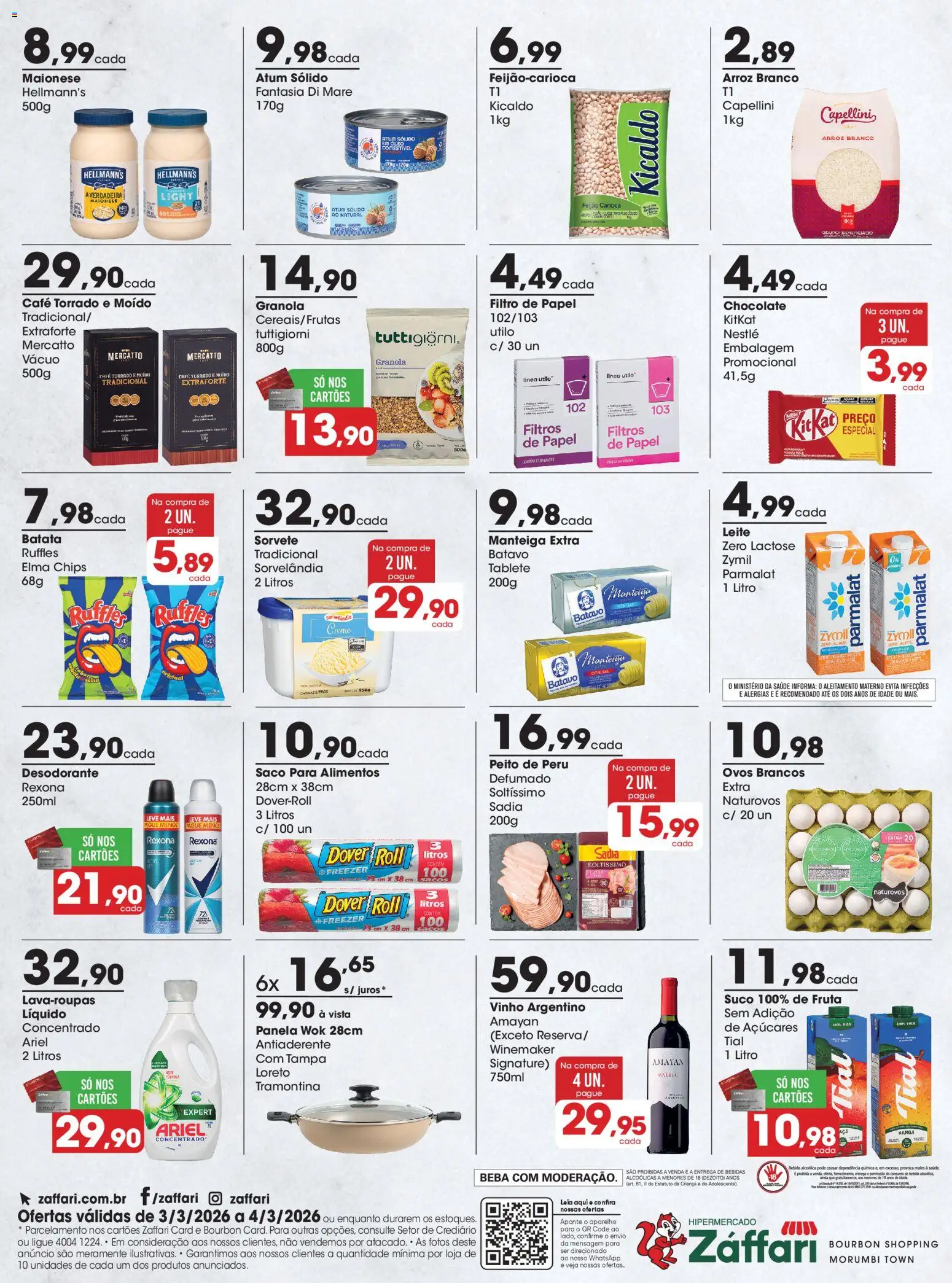 Zaffari Folheto - válido de 03.03.2026 | Página: 2 | Produtos: Panela, Elma Chips, Óleo, Chocolate