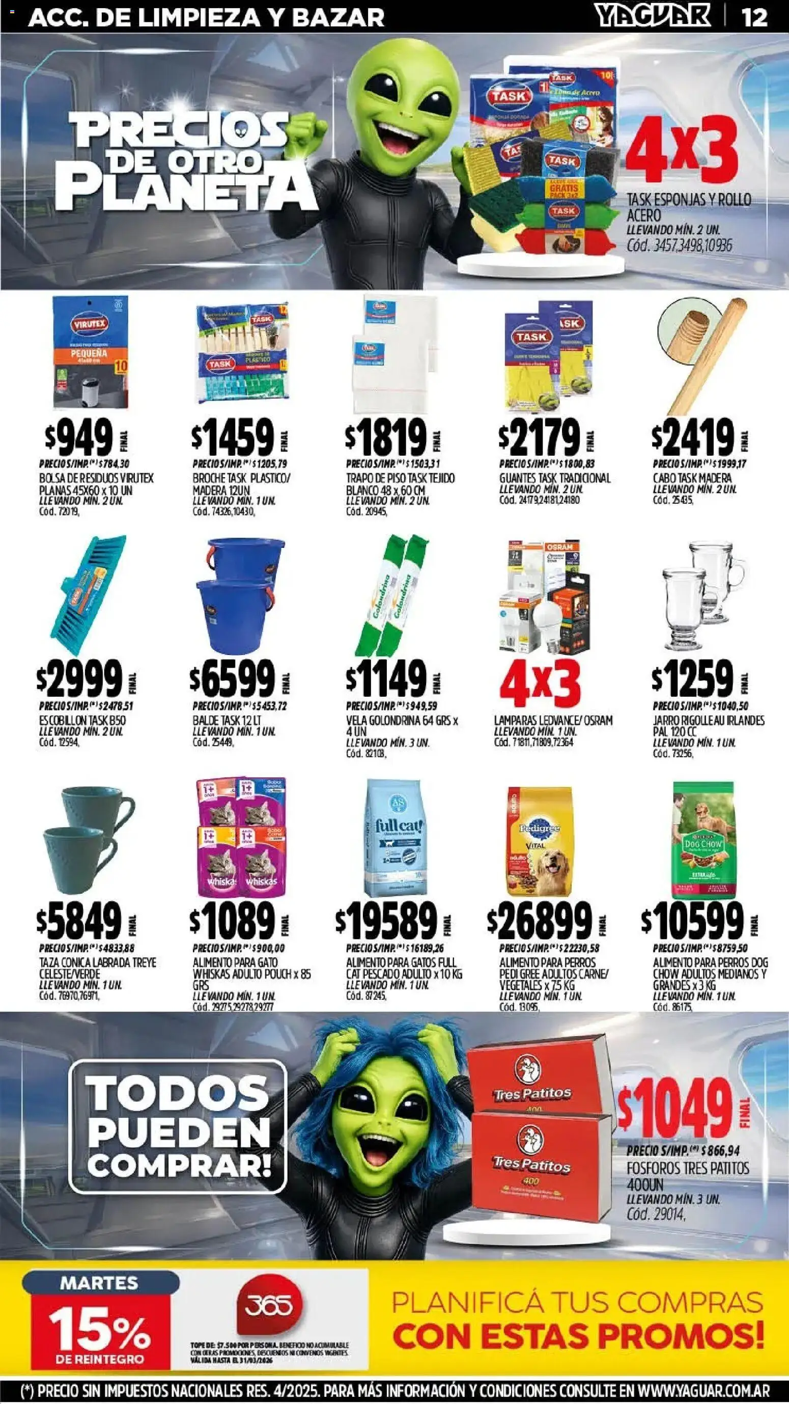 Yaguar - Oferta Semanal Neuquen │ válido desde el 02.03.2026 | Página: 12 | Productos: Trapo de piso, Bolsa, Taza, Guantes
