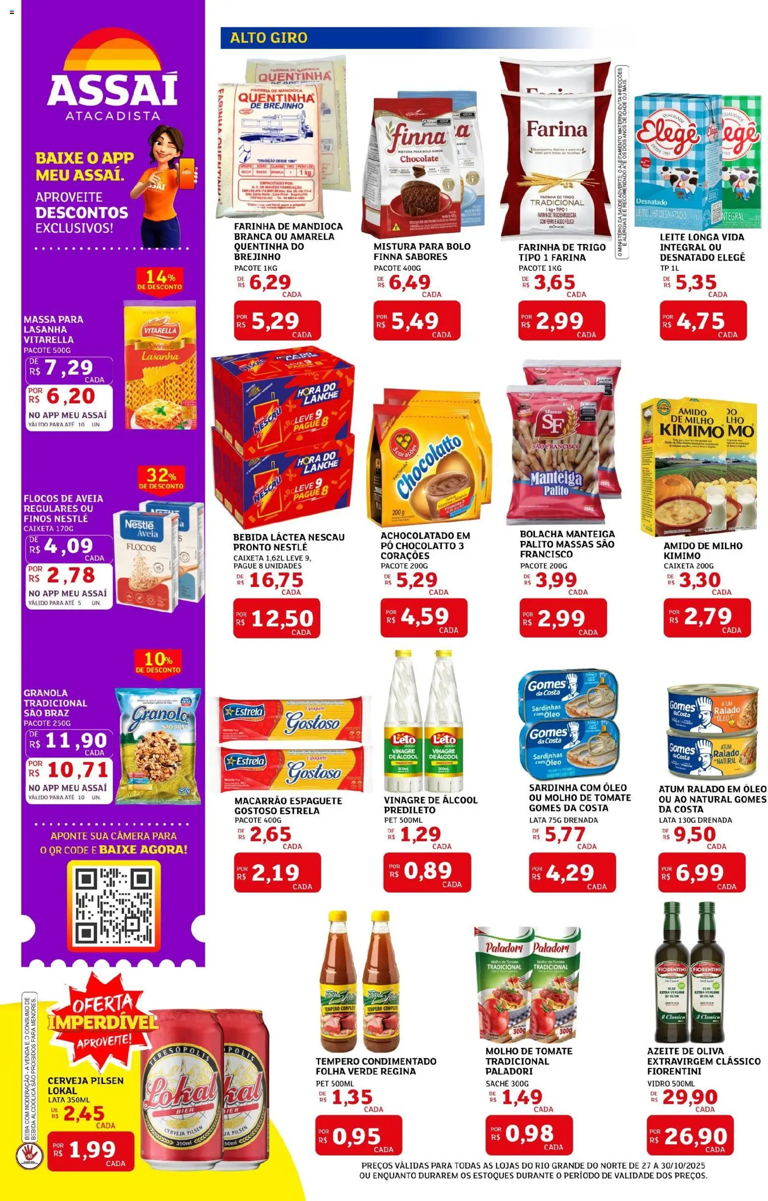 Assaí Atacadista Folheto - válido de 27.10.2025 | Página: 2 | Produtos: Manteiga, Gomes da costa, Massa, Sardinha