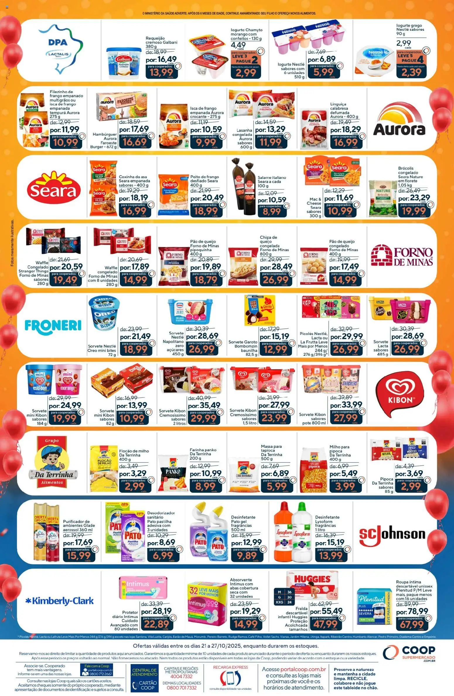 Coop Folheto - válido de 21.10.2025 | Página: 4 | Produtos: Massa, Requeijão, Desinfetante, Pipoca
