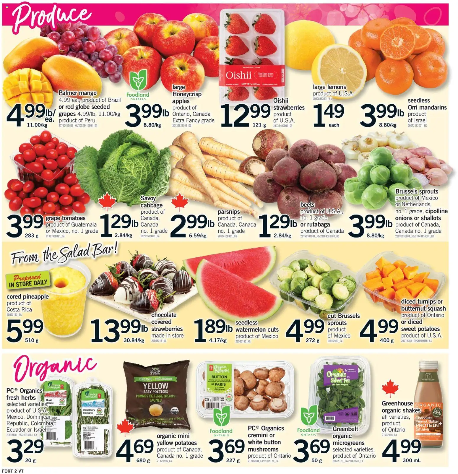 Fortinos flyer valid from 02.04.2026 | Page: 3 | Products: Strawberries, Chocolate, Apples, Tomatoes