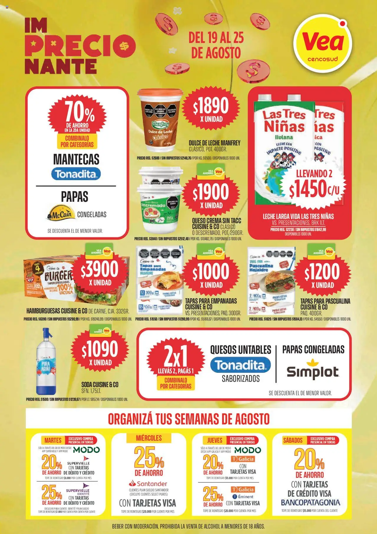 Vea - Ofertas im-PRECIO-nantes | Córdoba │ válido desde el 19.08.2025 | Página: 3 | Productos: Soda, Leche, Queso, Crema