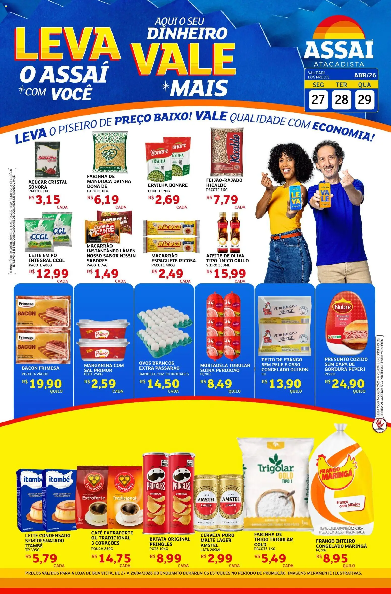 Assaí Atacadista Folheto - válido de 27.04.2026 | Página: 1 | Produtos: Pó, Leite, Mortadela, Bandeja