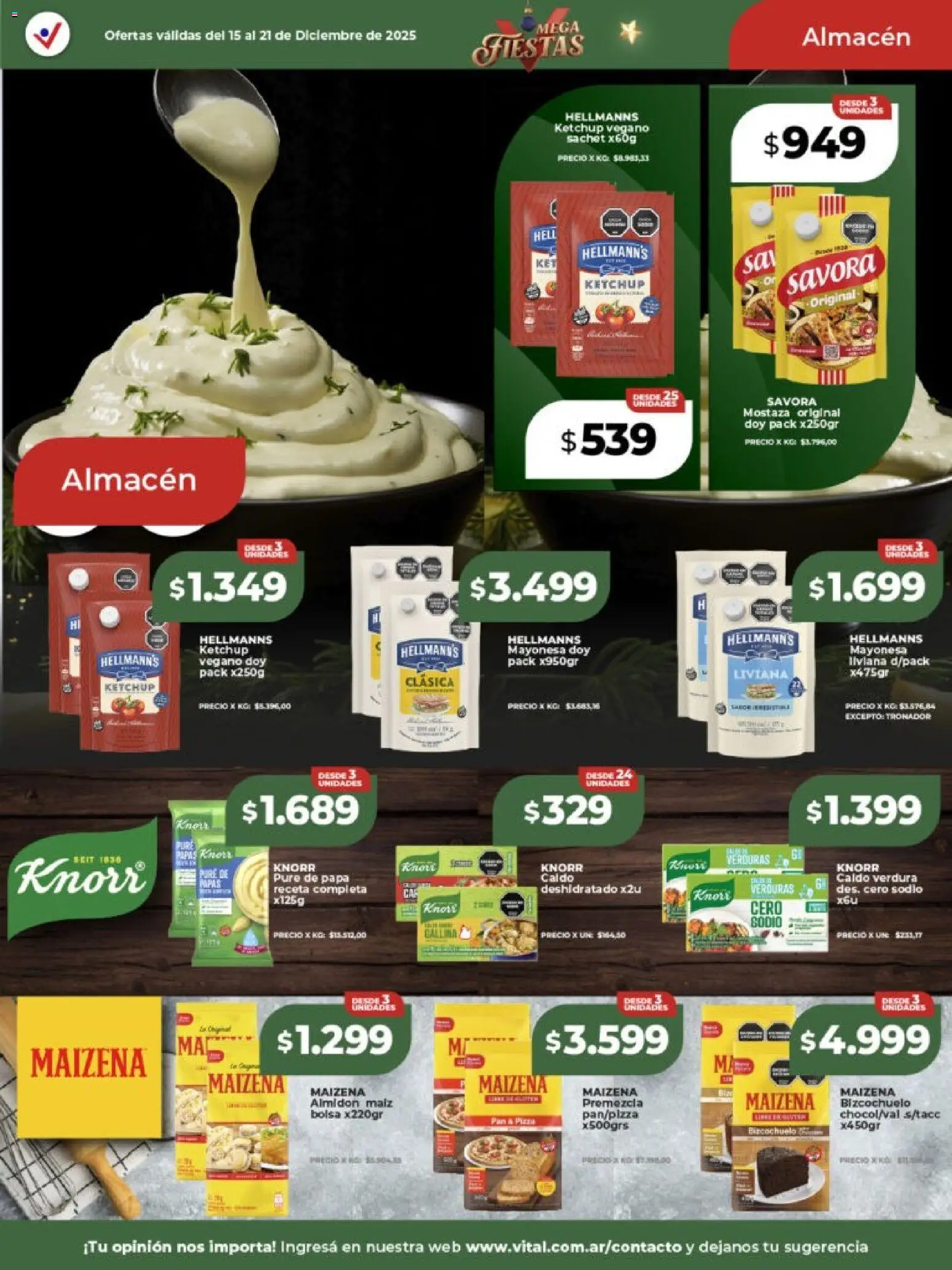 Vital - Ofertas - Posadas │ válido desde el 15.12.2025 | Página: 15 | Productos: Papa, Mayonesa, Mostaza, Pan