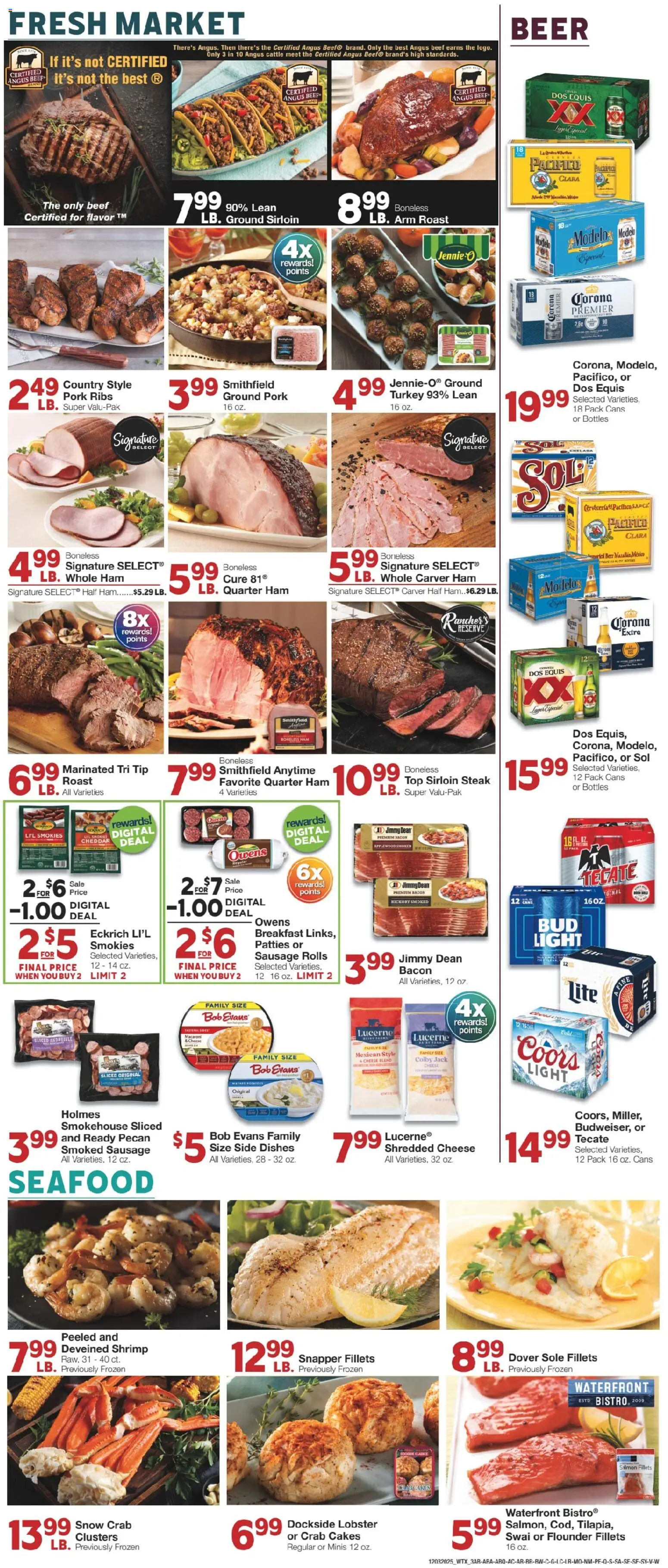 United Supermarkets Weekly Ad - valid from 02.12.2025 | Page: 3 | Products: Cheese, Ham, Beef, Sausage