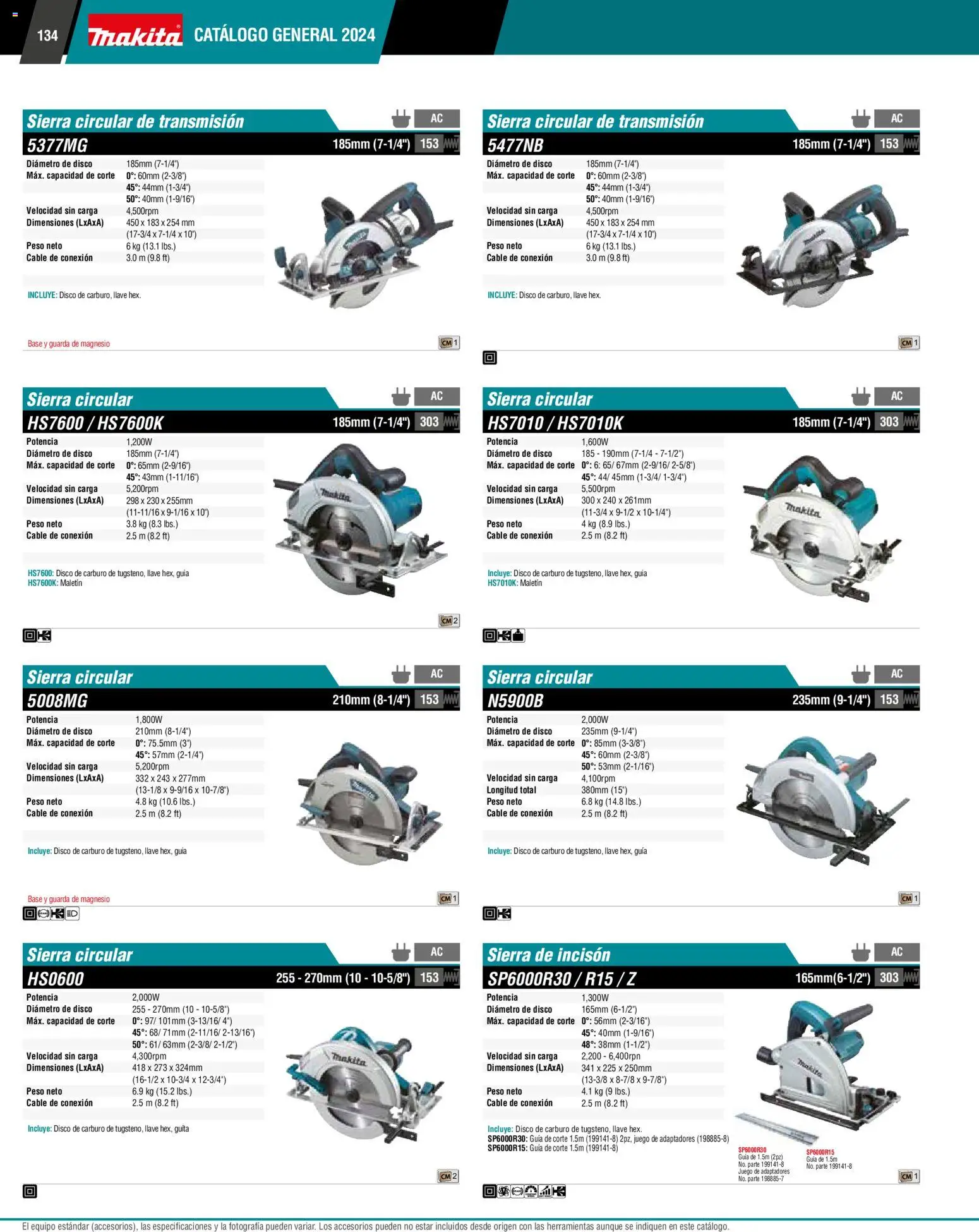 Nuevas ofertas de Makita válidas en toda la República Mexicana desde el 01.01.2024. ¡Encuentra las mejores ofertas en Makita catálogo General! | Página: 134 | Productos: Juego, Disco, Sierra, Llave