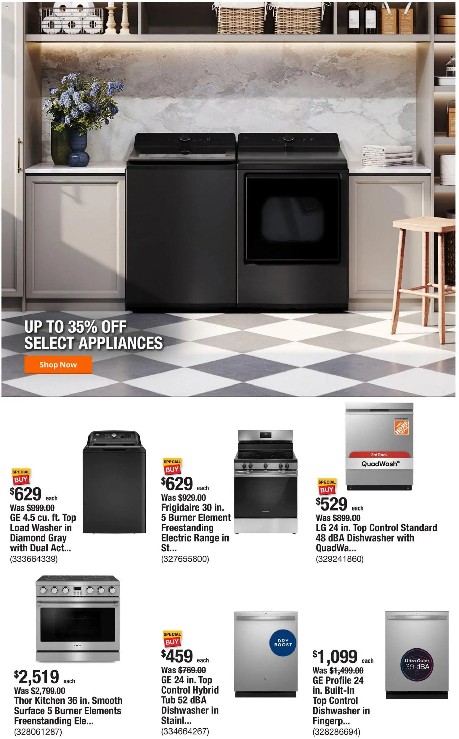 Home Depot Weekly Ad - IL - valid from 29.01.2026 | Page: 5 | Products: Washer, Dishwasher