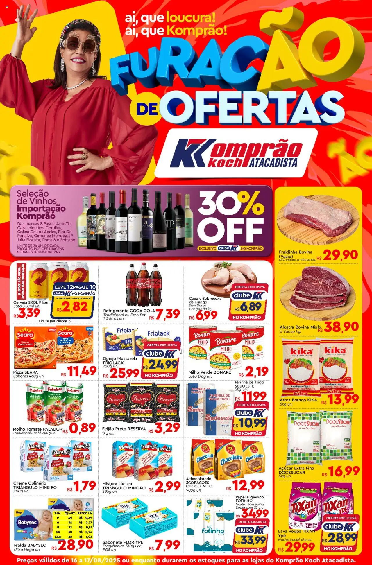 Komprao Atacadista Folheto - válido de 16.08.2025 | Página: 1 | Produtos: Achocolatado, Queijo, Cerveja, Frango