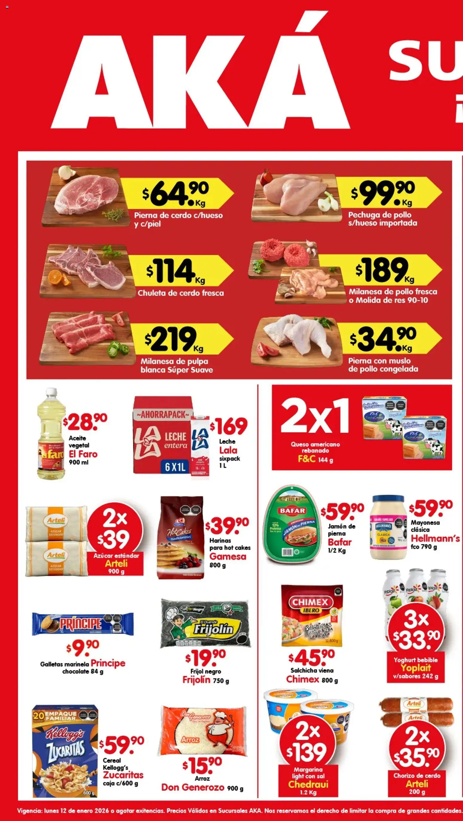 Nuevas ofertas de Arteli válidas en toda la República Mexicana desde el 10.01.2026. ¡Encuentra las mejores ofertas en Arteli folleto Aká Super Bodega ! | Página: 1 | Productos: Milanesa, Leche, Jamón, Caja