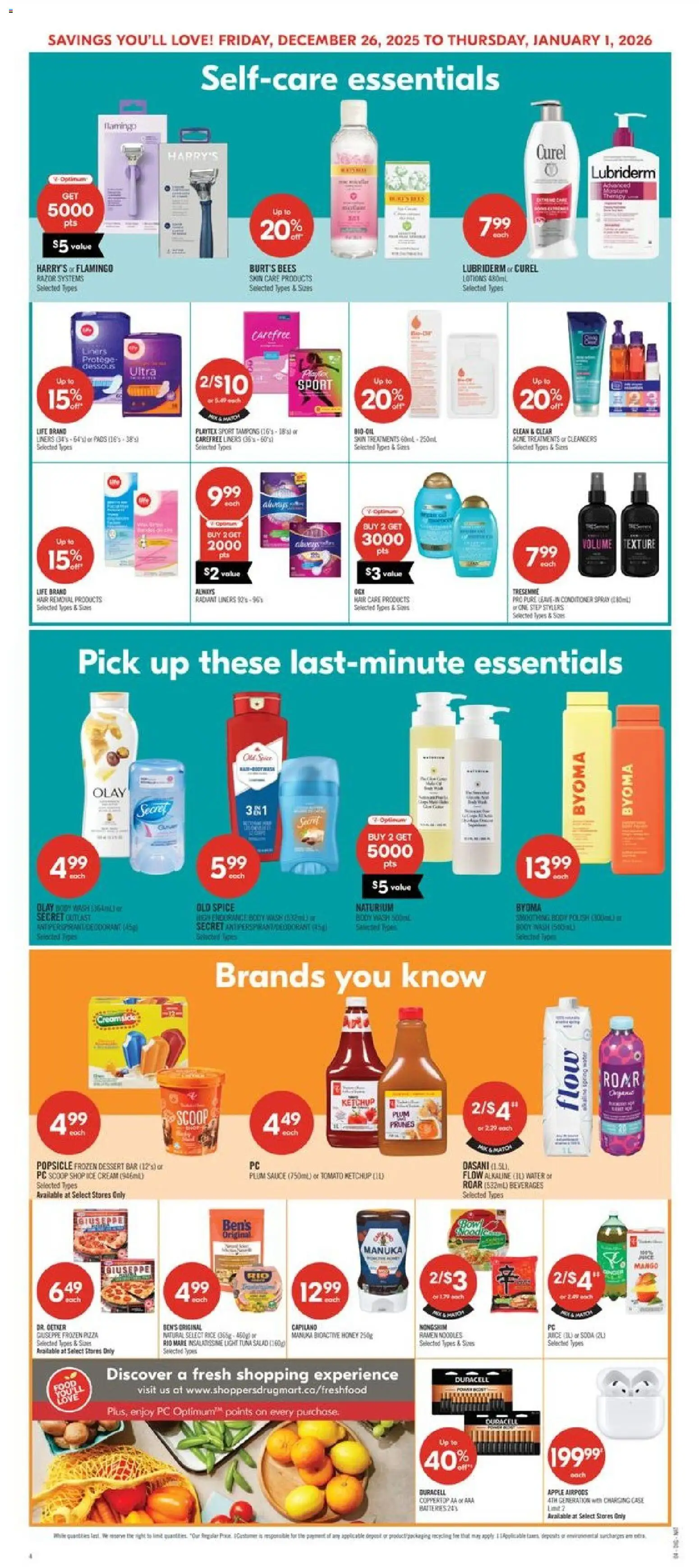 Shoppers flyer valid from 26.12.2025 | Page: 15 | Products: Rice, Ketchup, Cream, PC