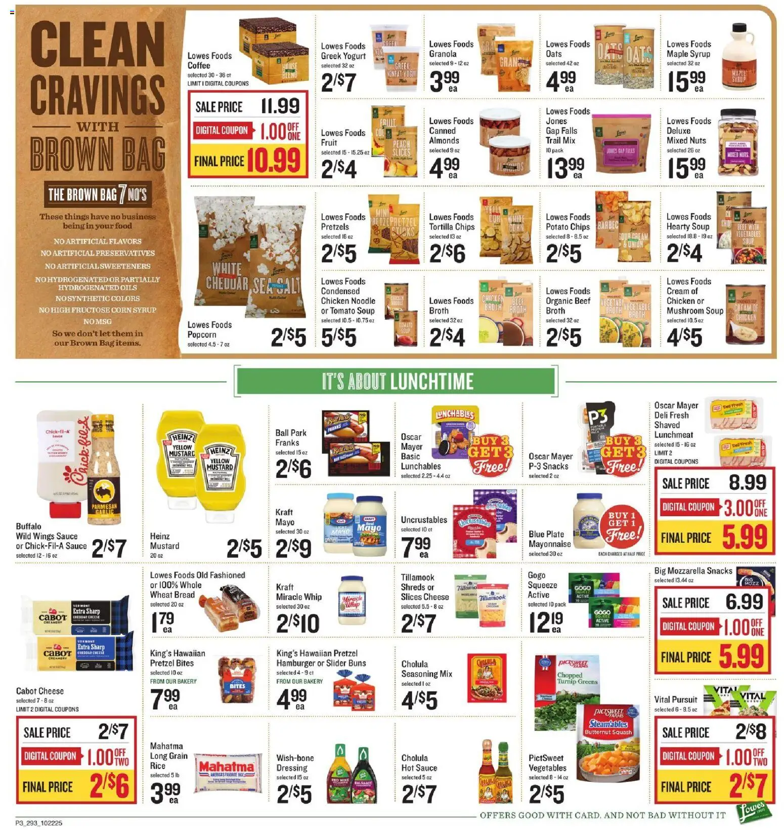 Lowes Foods Weekly Ad - SC - valid from 22.10.2025 | Page: 3 | Products: Corn, Rice, Cream, Mayonnaise