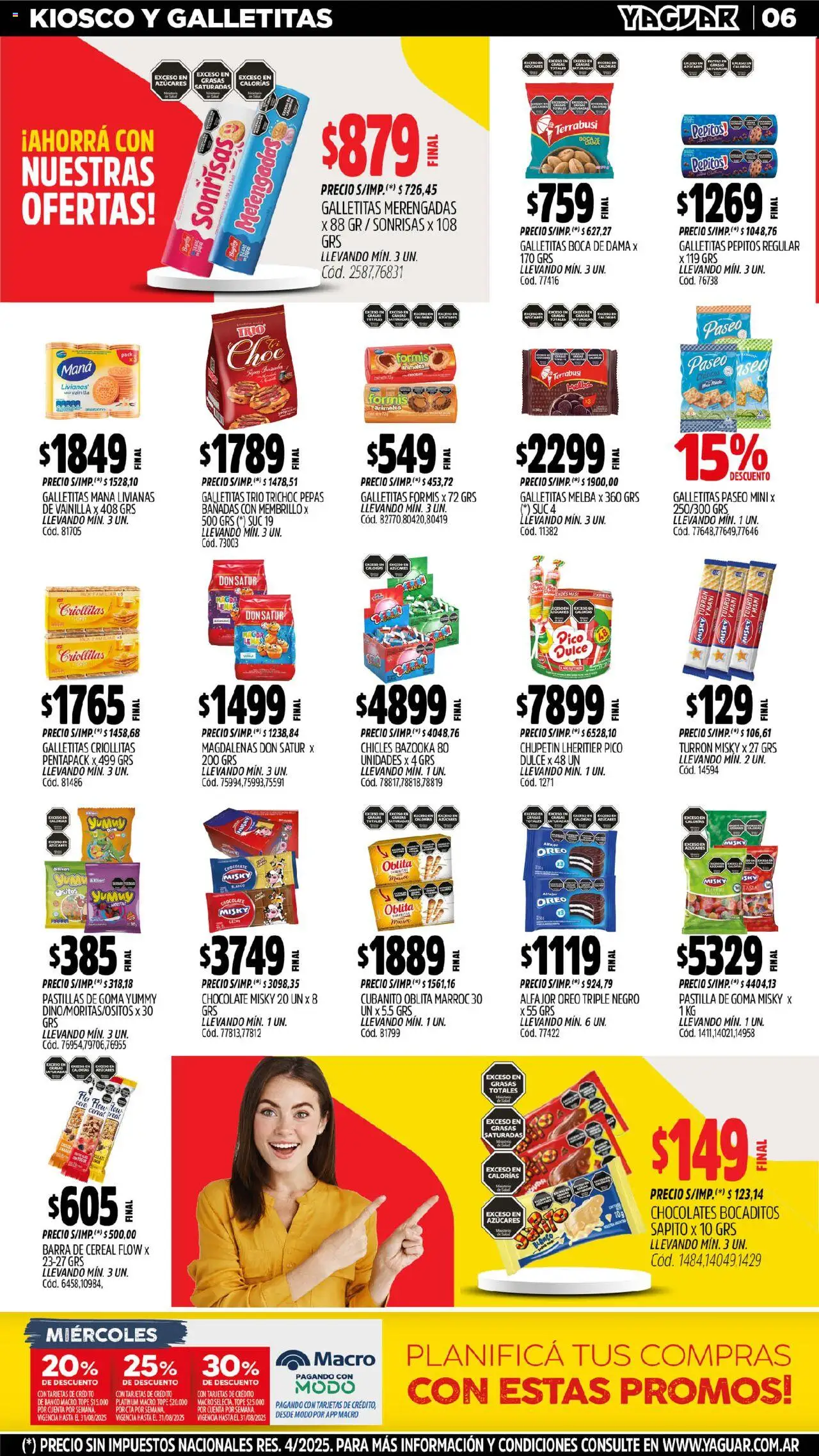 Yaguar - Chaco │ válido desde el 18.08.2025 | Página: 6 | Productos: Pico, Banco, Chocolate, Alfajor