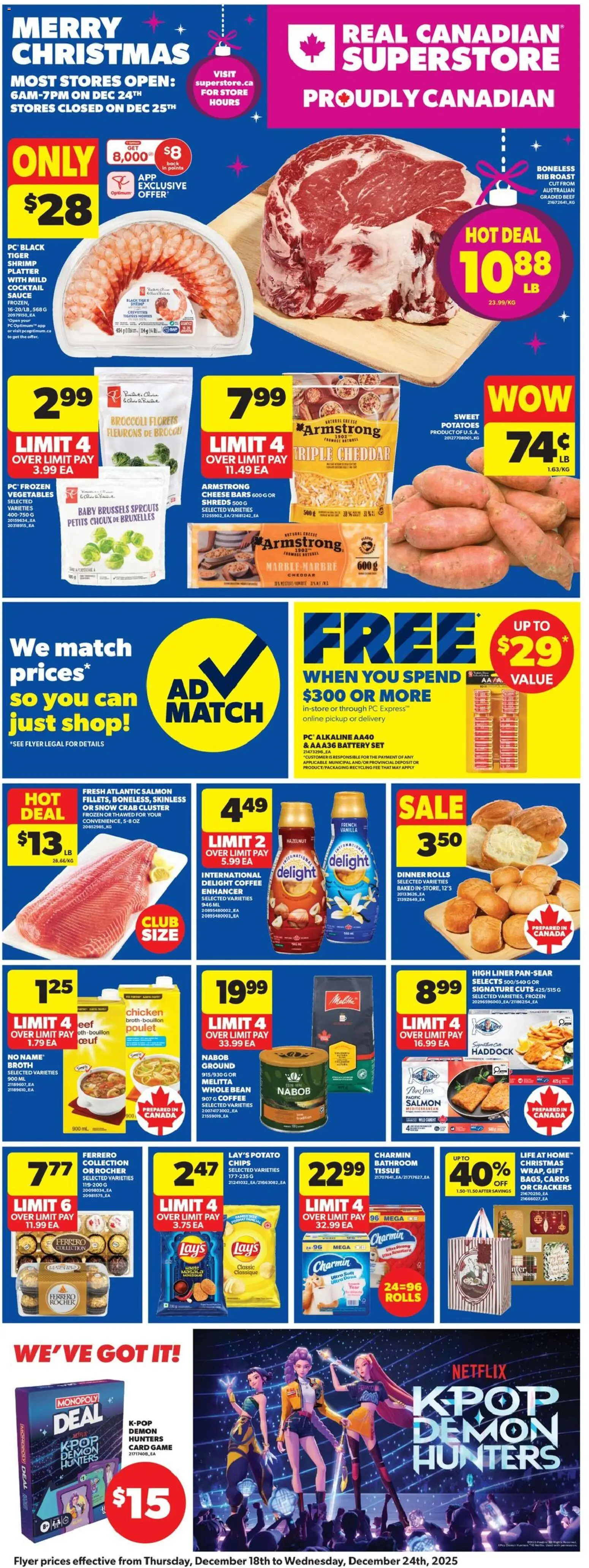 Real Canadian Superstore flyer valid from 18.12.2025 | Page: 4 | Products: Chips, PC, Game, Chicken