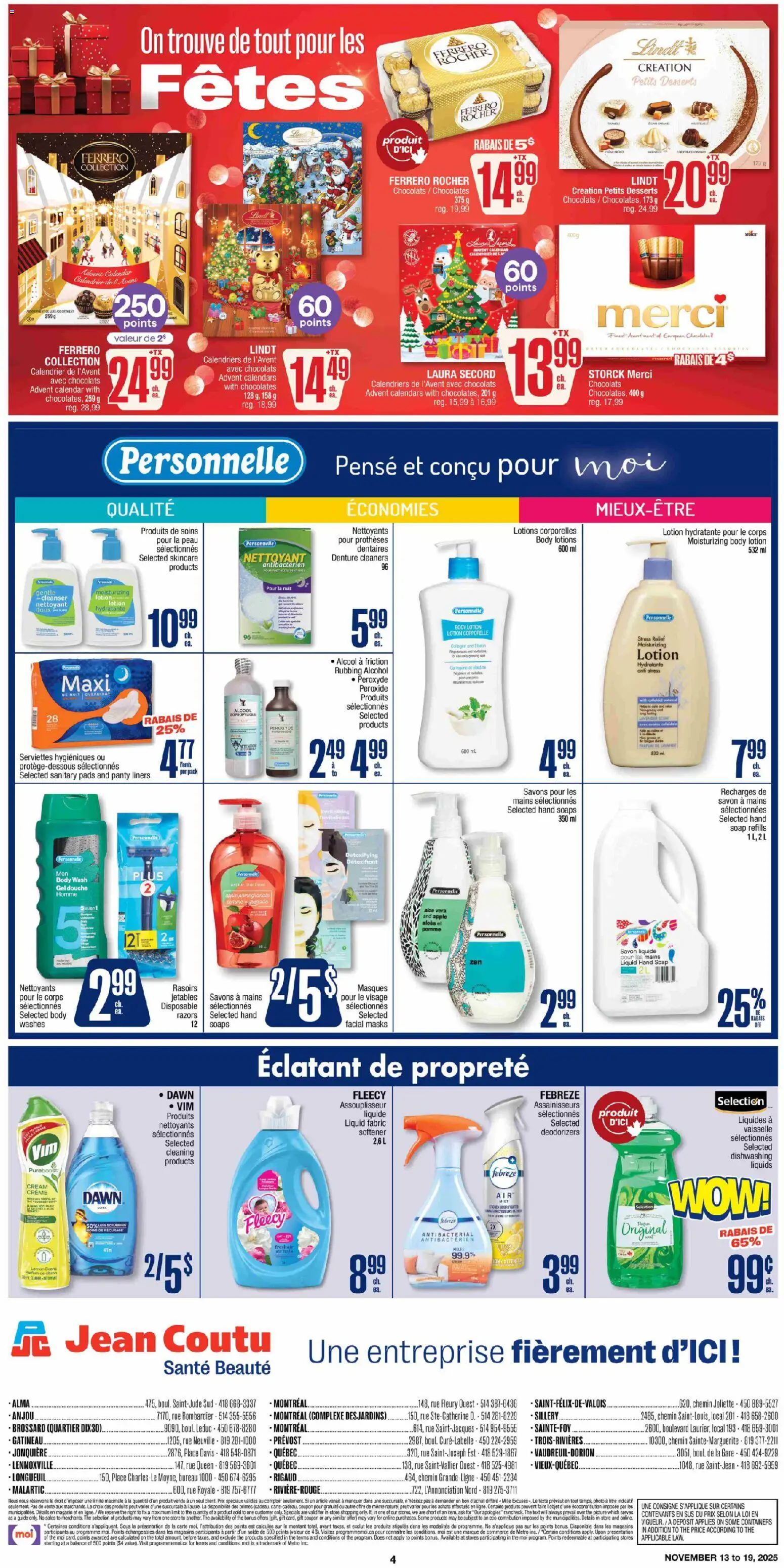 Jean Coutu flyer valid from 13.11.2025 | Page: 4 | Products: Cream, Body lotion, Soap, Body wash