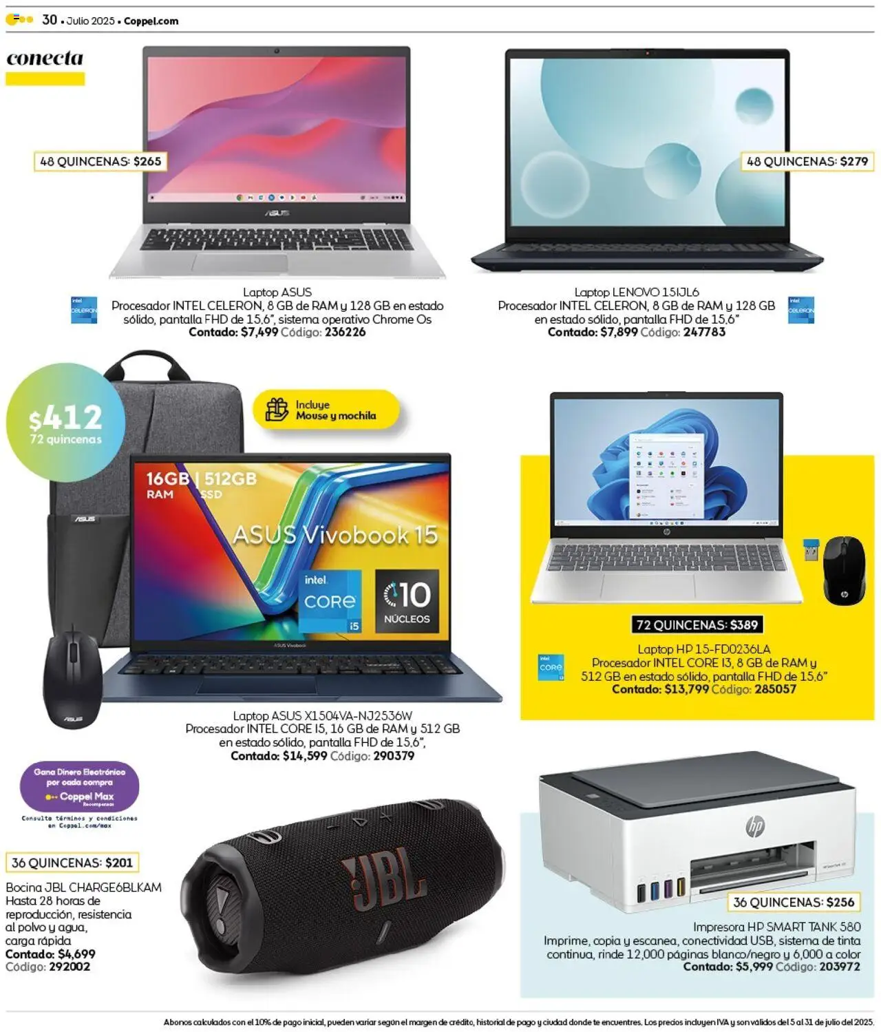 Nuevas ofertas de Coppel válidas en toda la República Mexicana desde el 05.07.2025. ¡Encuentra las mejores ofertas en Coppel catálogo Rebajas! | Página: 30 | Productos: Mochila, Mouse, Impresora, Bocina
