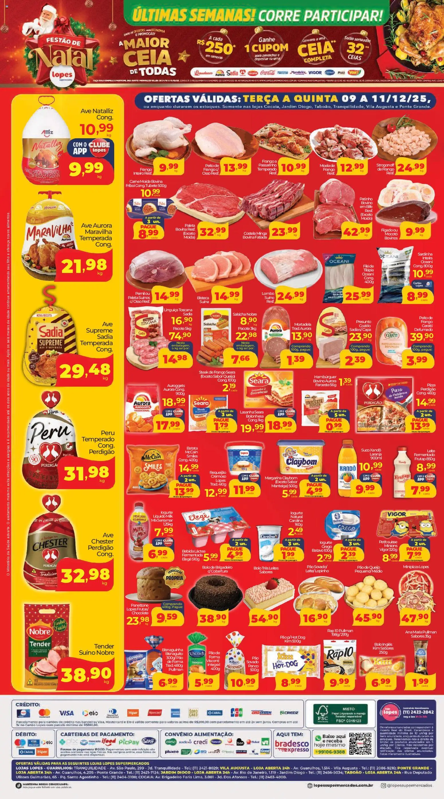 Lopes Supermercados Folheto - válido de 09.12.2025 | Página: 2 | Produtos: Moela, Lombo, Pizza, Carne moída
