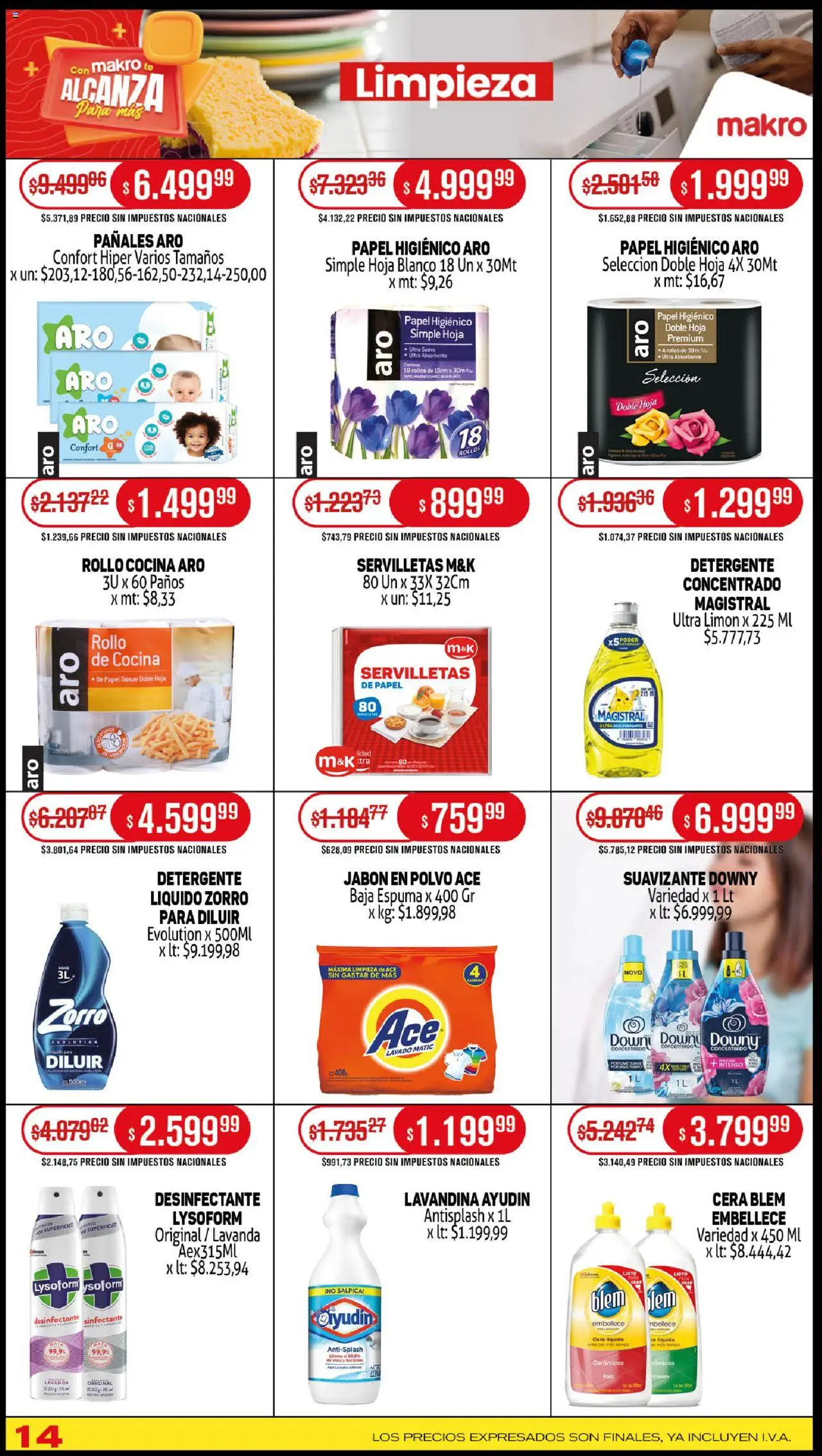 Makro ofertas │ válido desde el 02.10.2025 | Página: 14 | Productos: Cocina, Servilletas, Limón, Cera