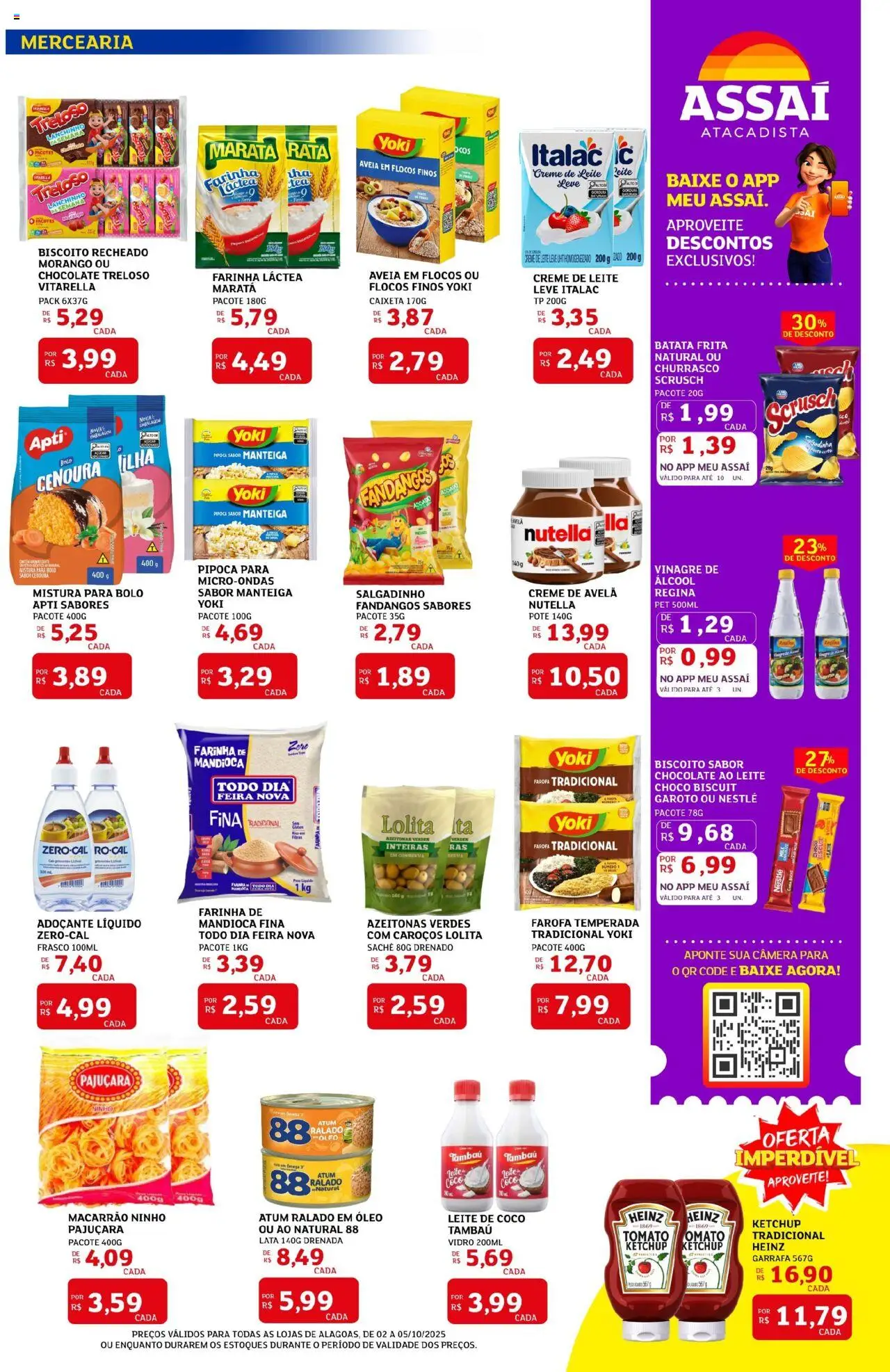 Assaí Atacadista Folheto - válido de 02.10.2025 | Página: 3 | Produtos: Óleo, Chocolate, Creme de leite, Câmera