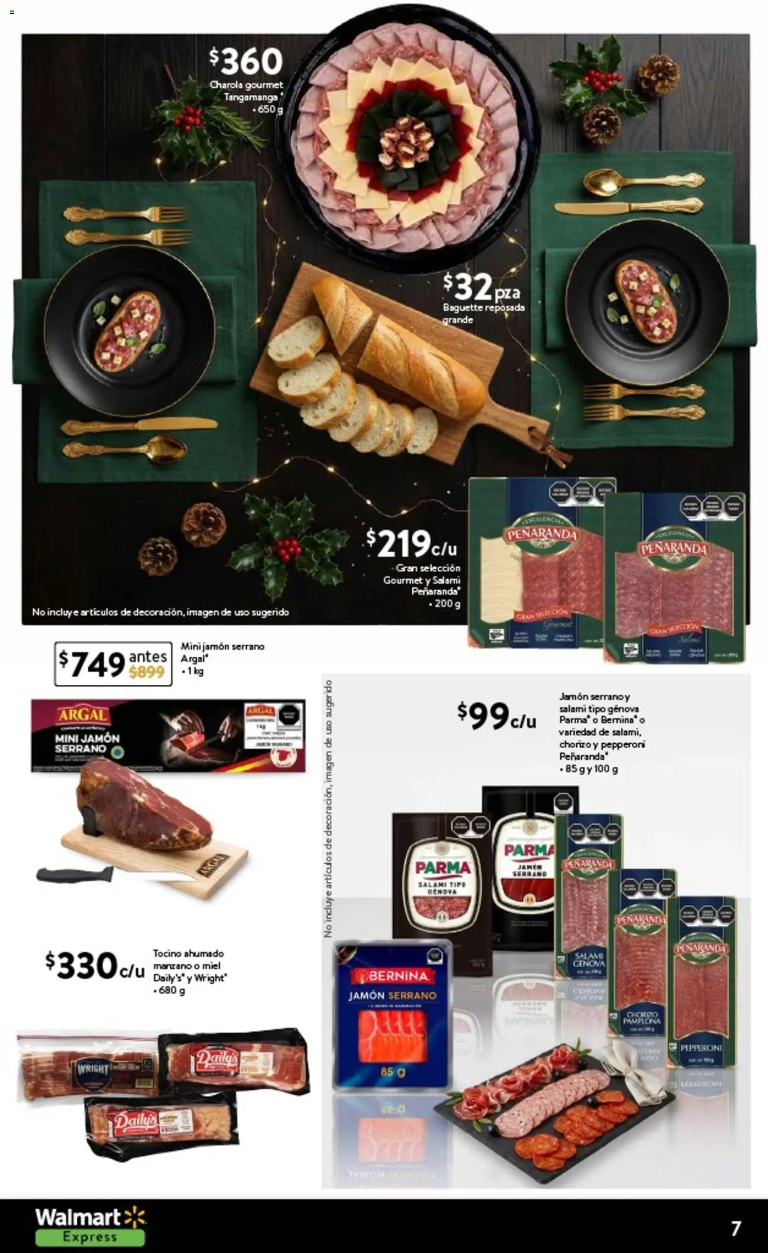 Nuevas ofertas de Walmart Express válidas en toda la República Mexicana desde el 01.12.2025. ¡Encuentra las mejores ofertas en Walmart Express folleto El lujo de compartir! | Página: 7 | Productos: Tocino, Jamón, Chorizo, Salami