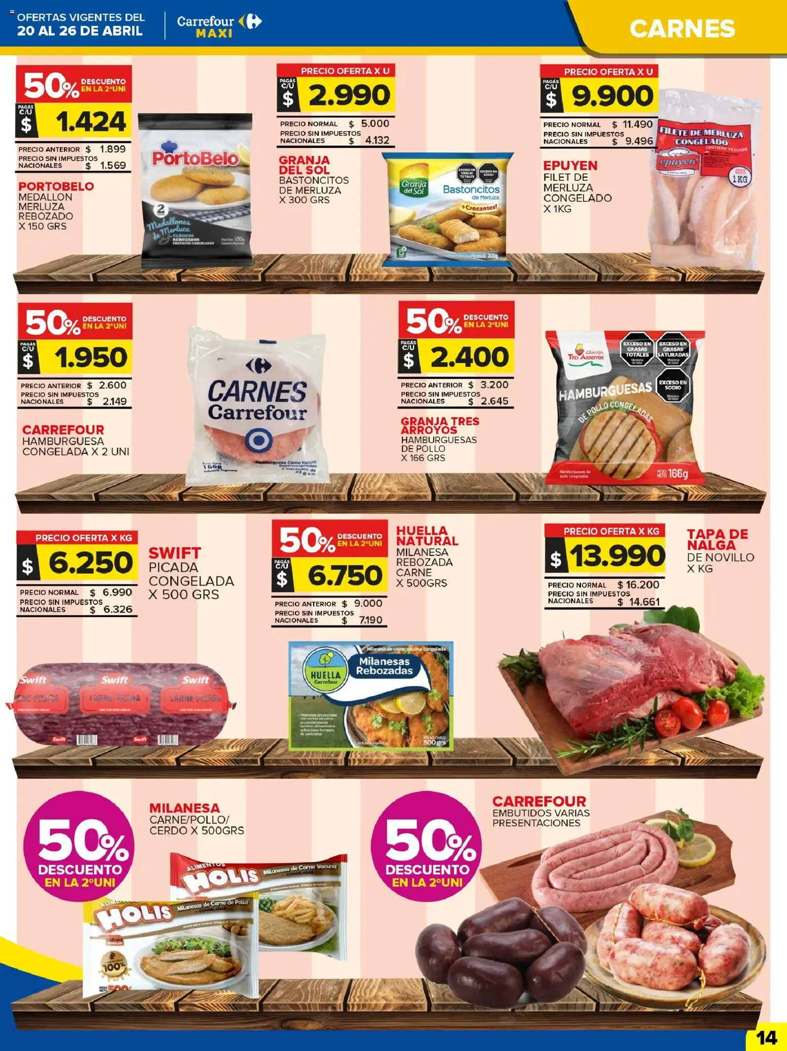 Carrefour Maxi catálogo │ válido desde el 20.04.2026 | Página: 14 | Productos: Sobre, Pollo, Carne de pollo, Cerdo