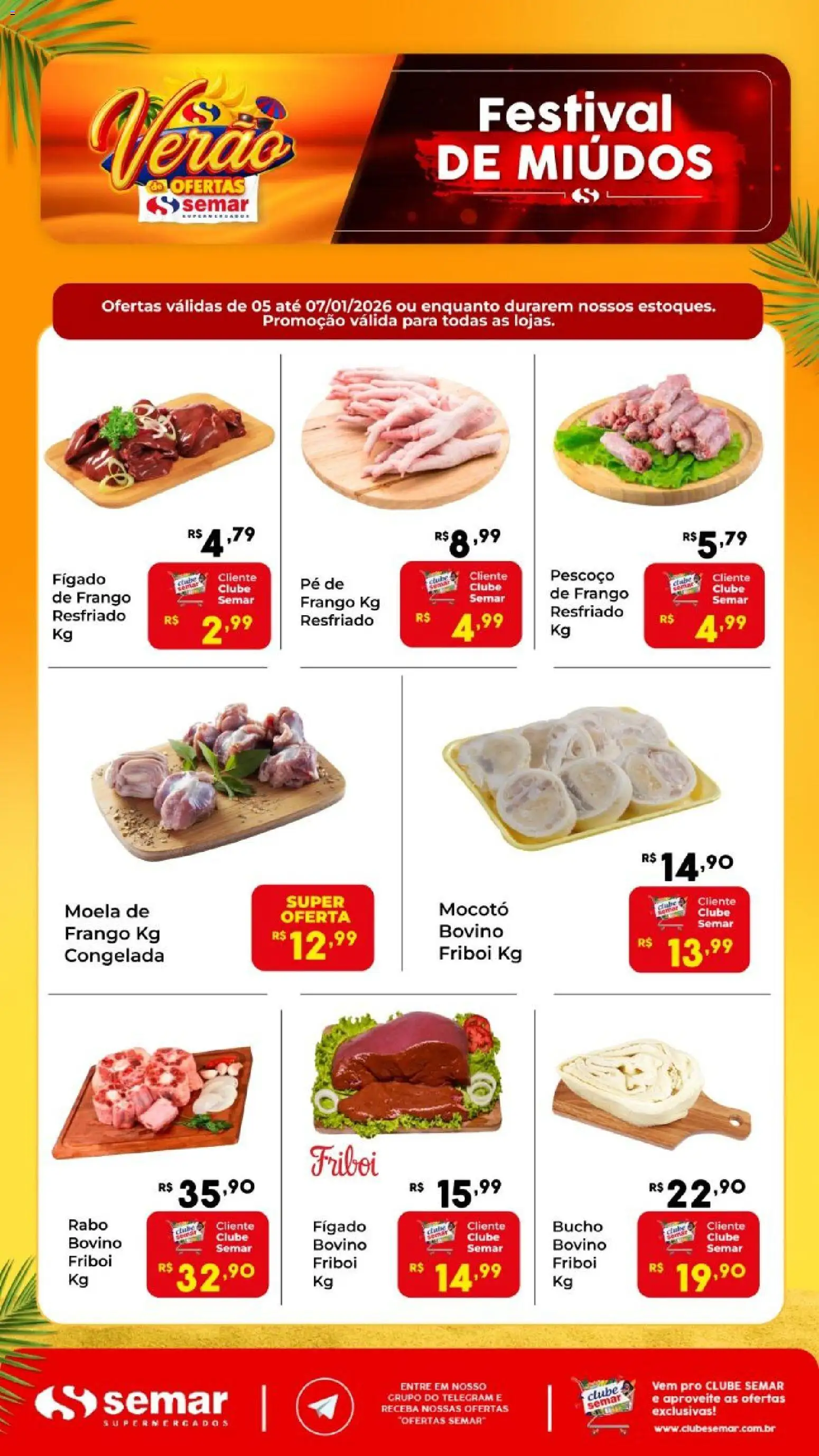 Semar Supermercado Folheto - válido de 05.01.2026 | Página: 1 | Produtos: Moela, Frango