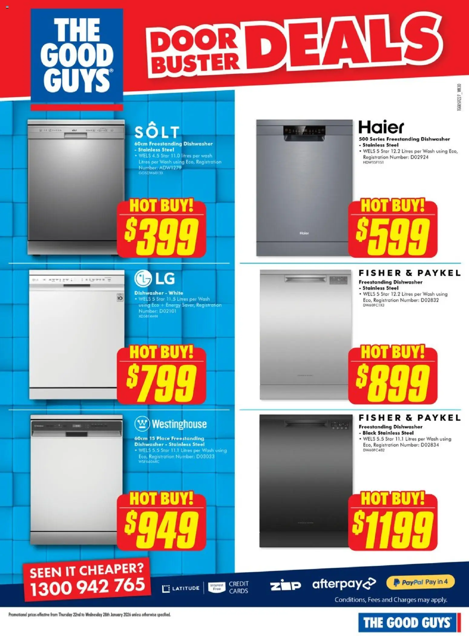 The Good Guys catalogue - valid from 21.01.2026 | Page: 7 | Products: Door, Dishwasher