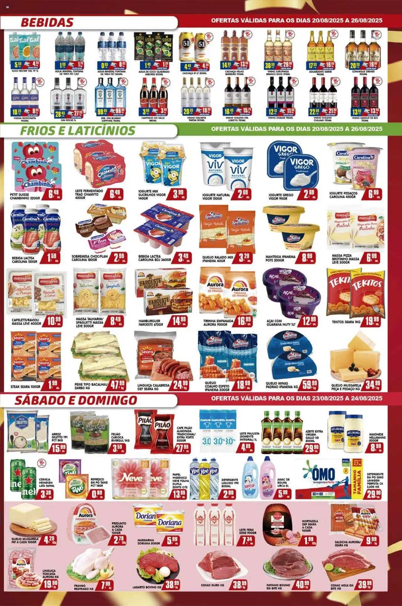 Higa's Supermercado Folheto - válido de 20.08.2025 | Página: 3 | Produtos: Cachaça, Detergente, Café, Pizza