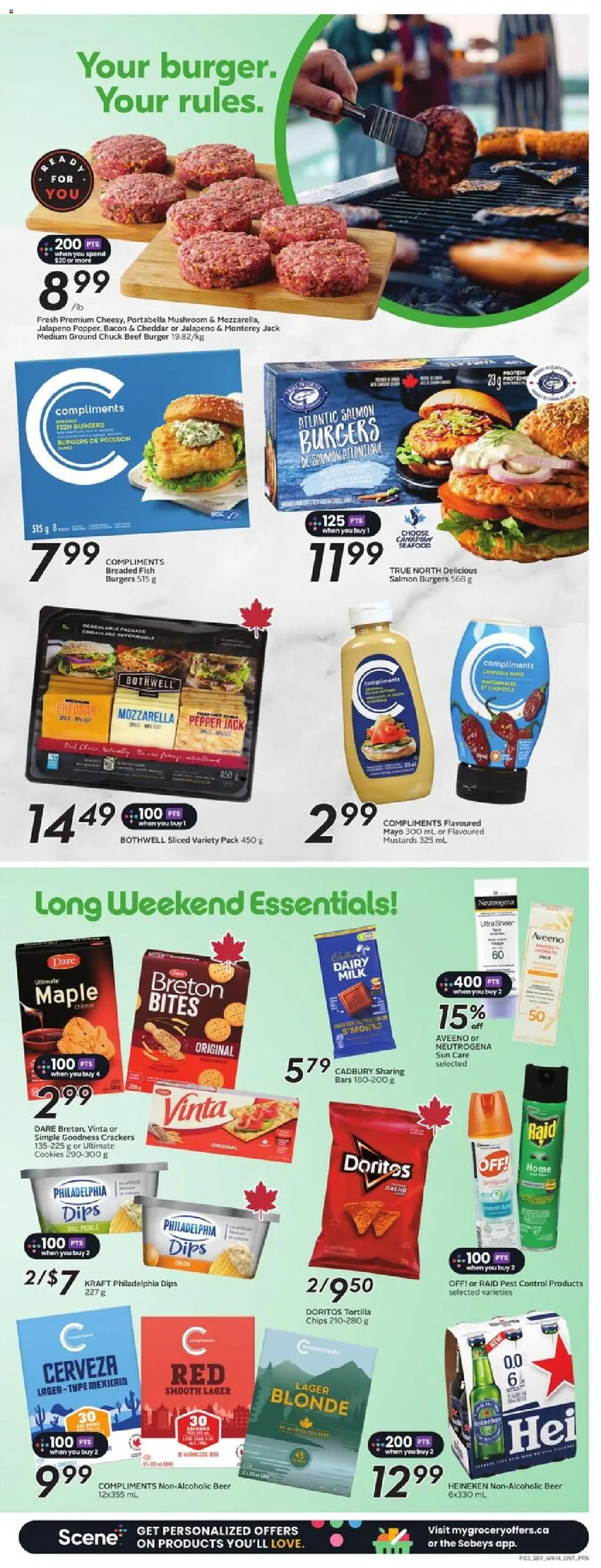 Sobeys flyer valid from 31.07.2025 | Page: 6 | Products: Fish, Chips, Cookies, Milk