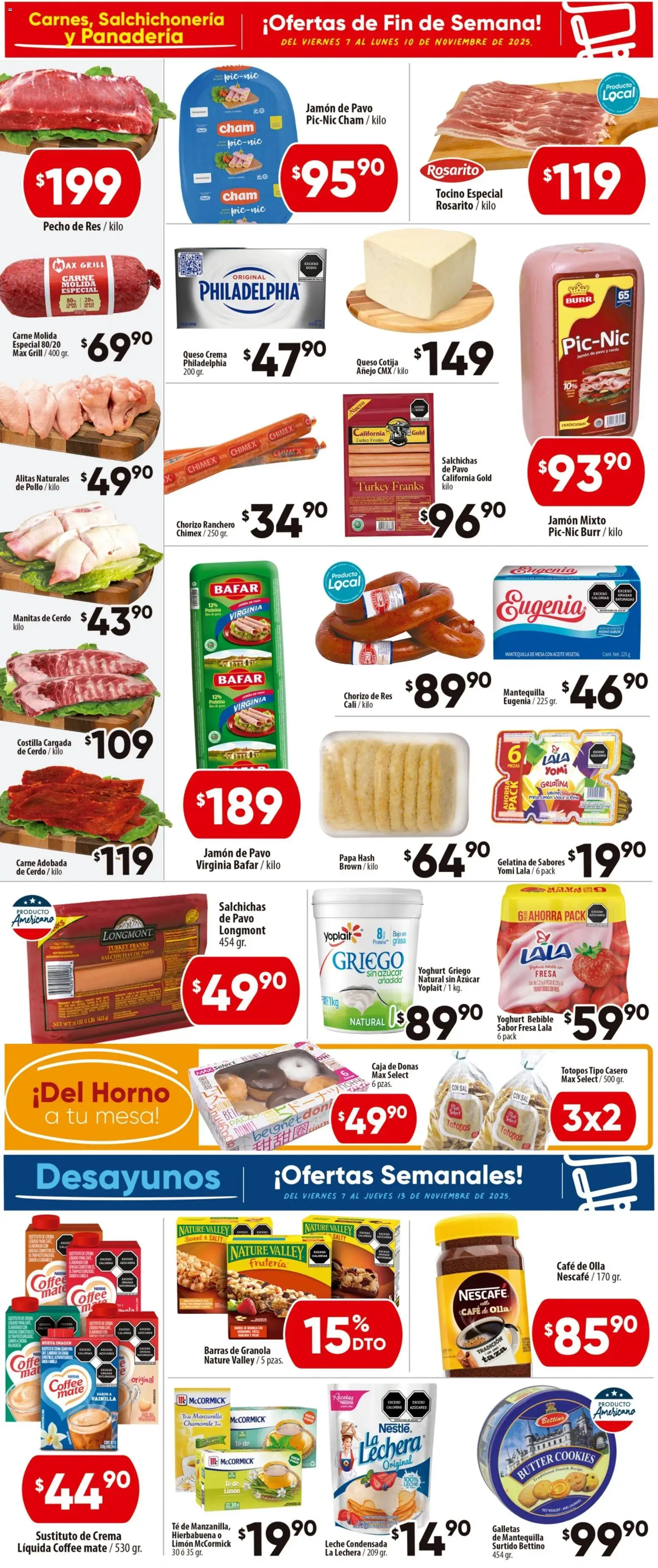 Nuevas ofertas de Calimax válidas en toda la República Mexicana desde el 07.11.2025. ¡Encuentra las mejores ofertas en Calimax folleto Rosarito! | Página: 2 | Productos: Horno, Mantequilla, Jamón, Cerdo