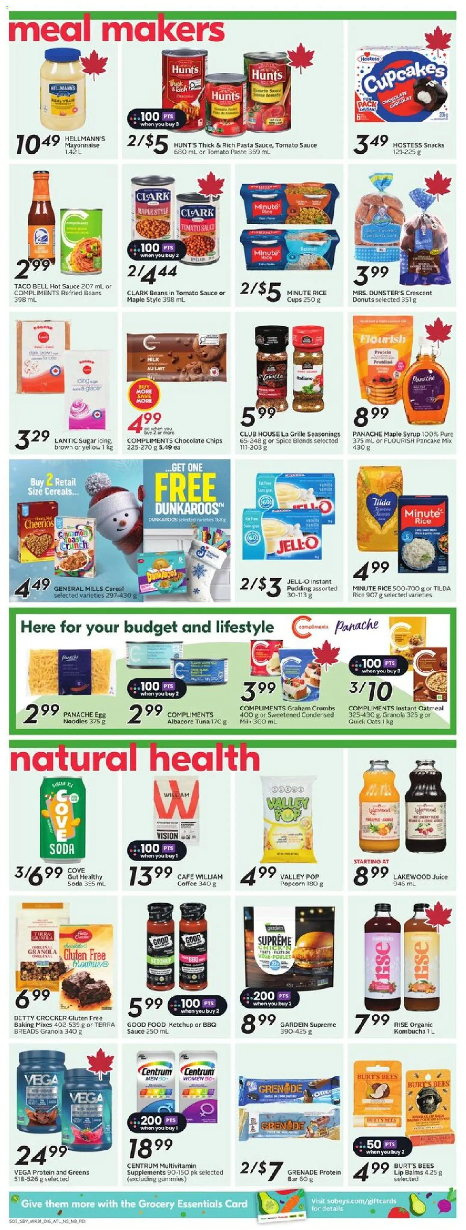 Sobeys flyer valid from 27.11.2025 | Page: 11 | Products: Rice, Noodles, Milk, Coffee