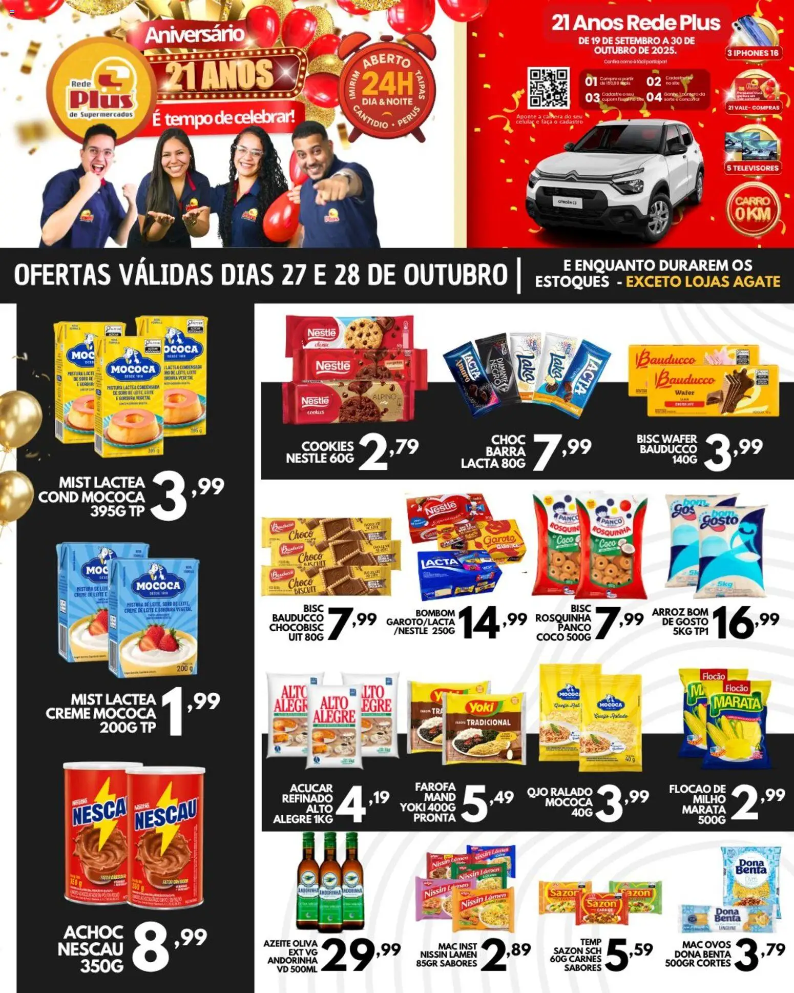Rede Plus Supermercados Folheto - válido de 27.10.2025 | Página: 3 | Produtos: Leite, Ovos, Creme de leite, Azeite