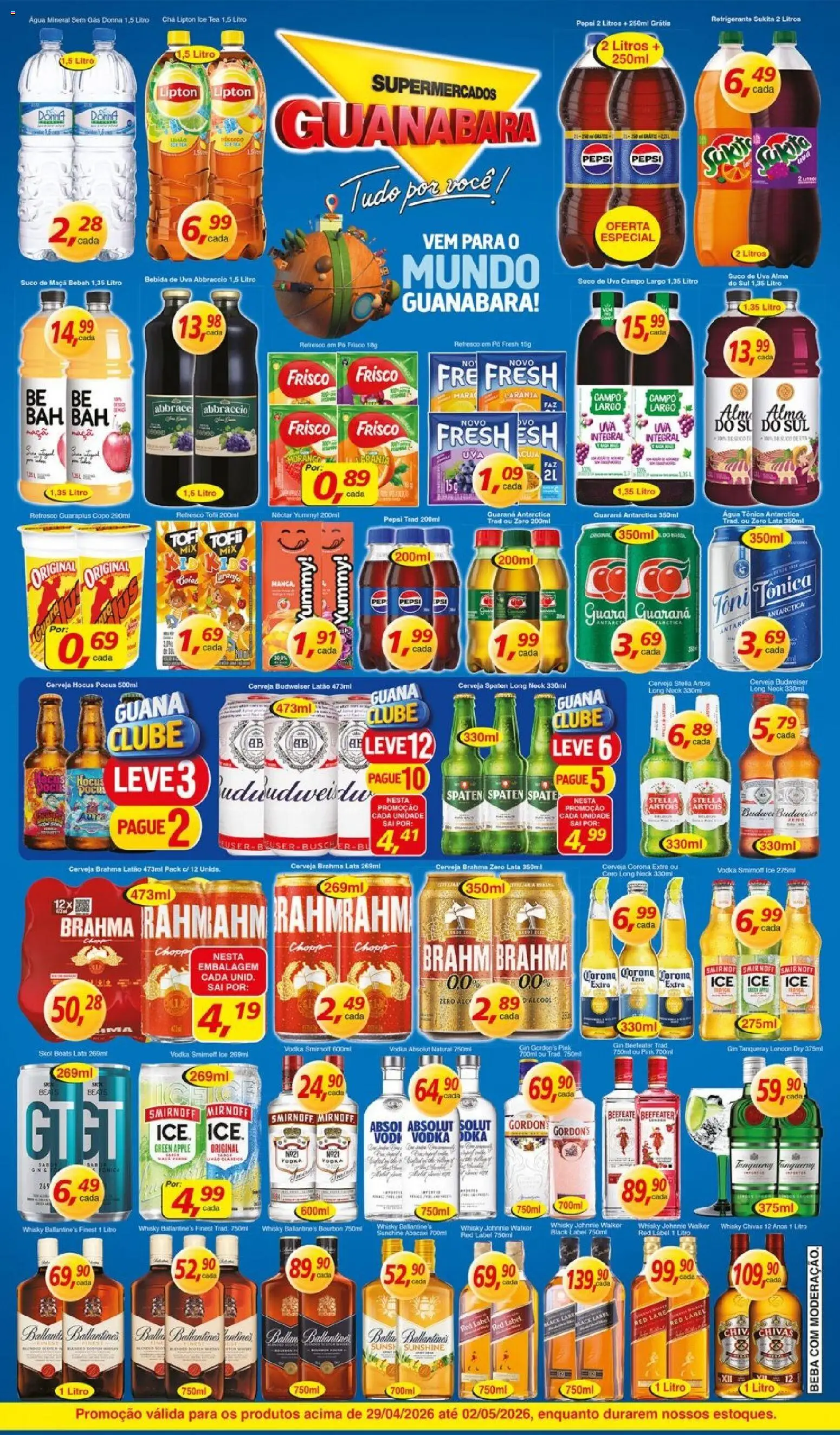 Supermercados Guanabara Folheto - válido de 29.04.2026 | Página: 4 | Produtos: Frisco, Pó, Bourbon, Bebida