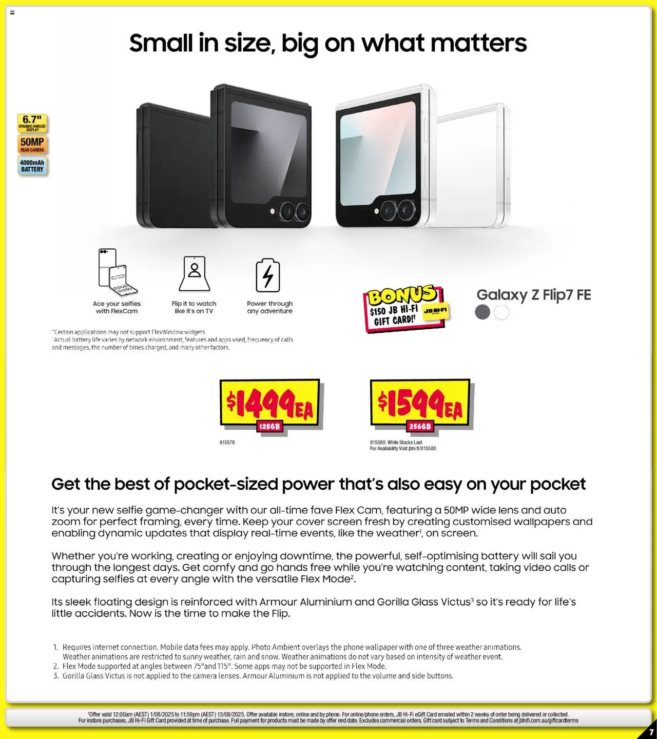 JB Hi-Fi catalogue - valid from 01.08.2025 | Page: 7 | Products: Battery, Watch, Camera, Screen